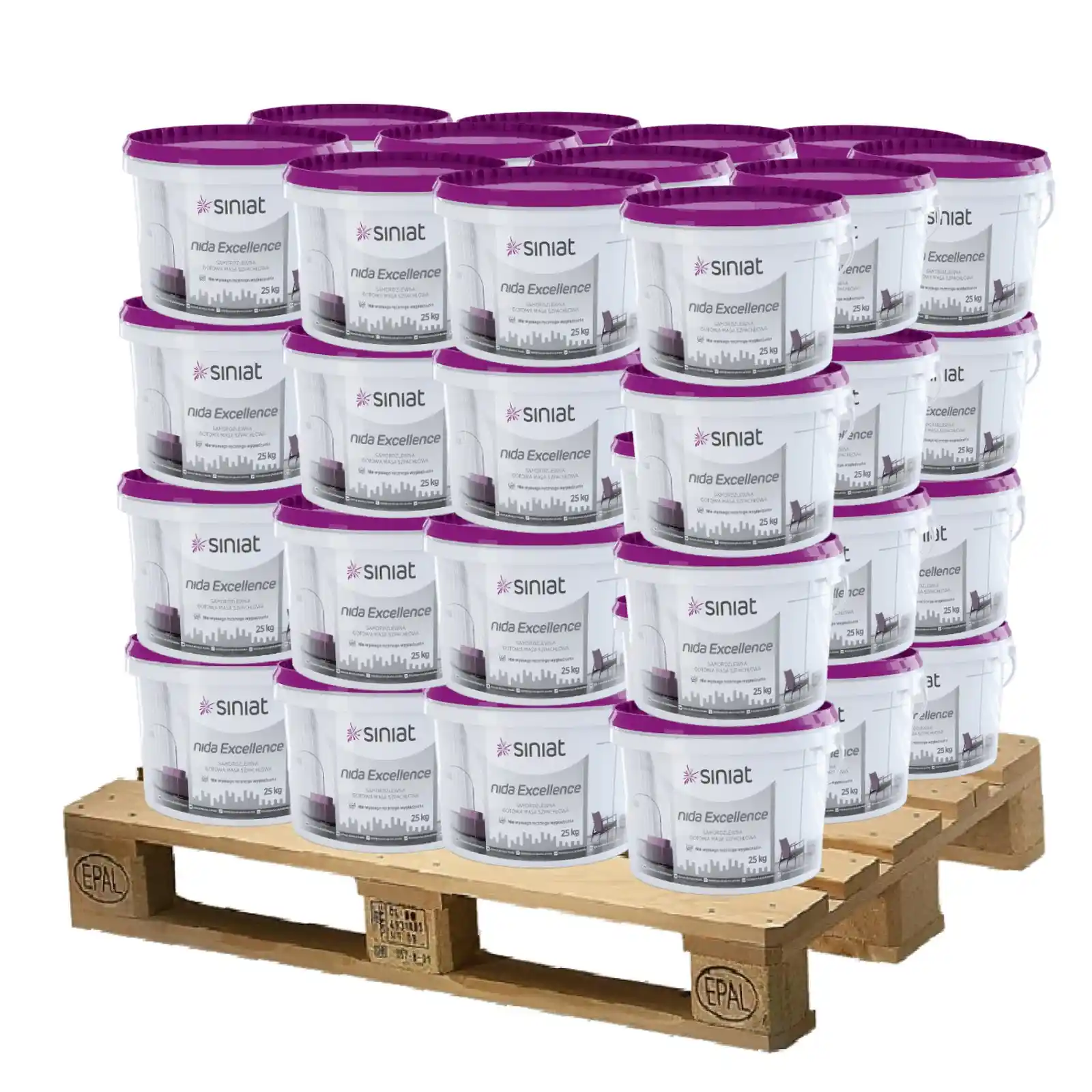 Materiale constructii - Glet autonivelant, gata preparat, la galeata, Nida EXCELLENCE, Siniat, la palet 24 galeti x 25 Kg