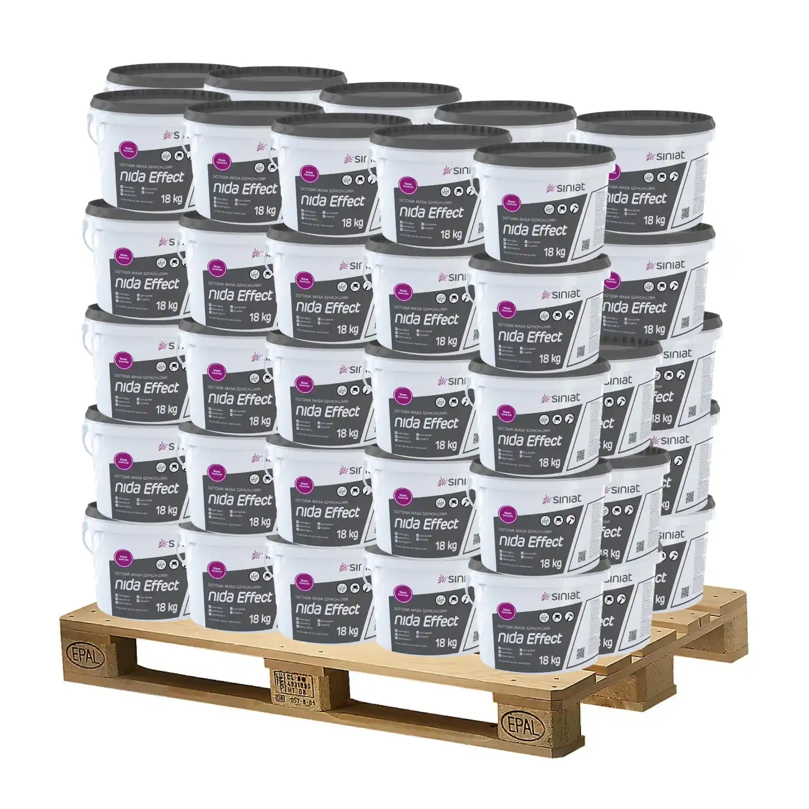 Materiale constructii - Glet gata preparat, la galeata, Nida Effect, Siniat, palet 33 galeti x 18 kg