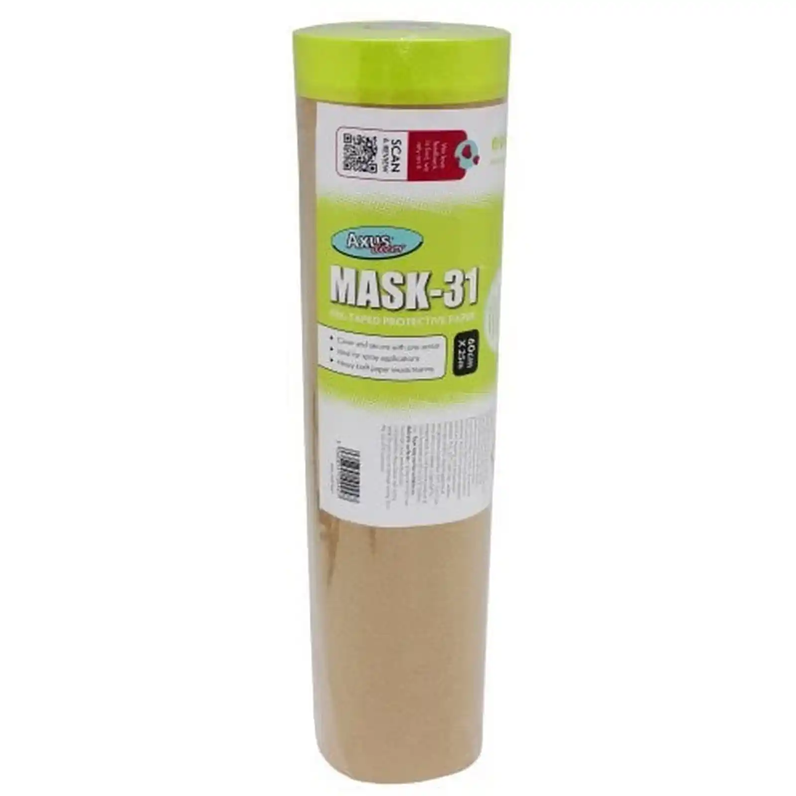 Accesorii si unelte de zugravit, gletuit - Hartie de protectie Mask-31 cu banda adeziva, 60 cm x 25 m, Axus