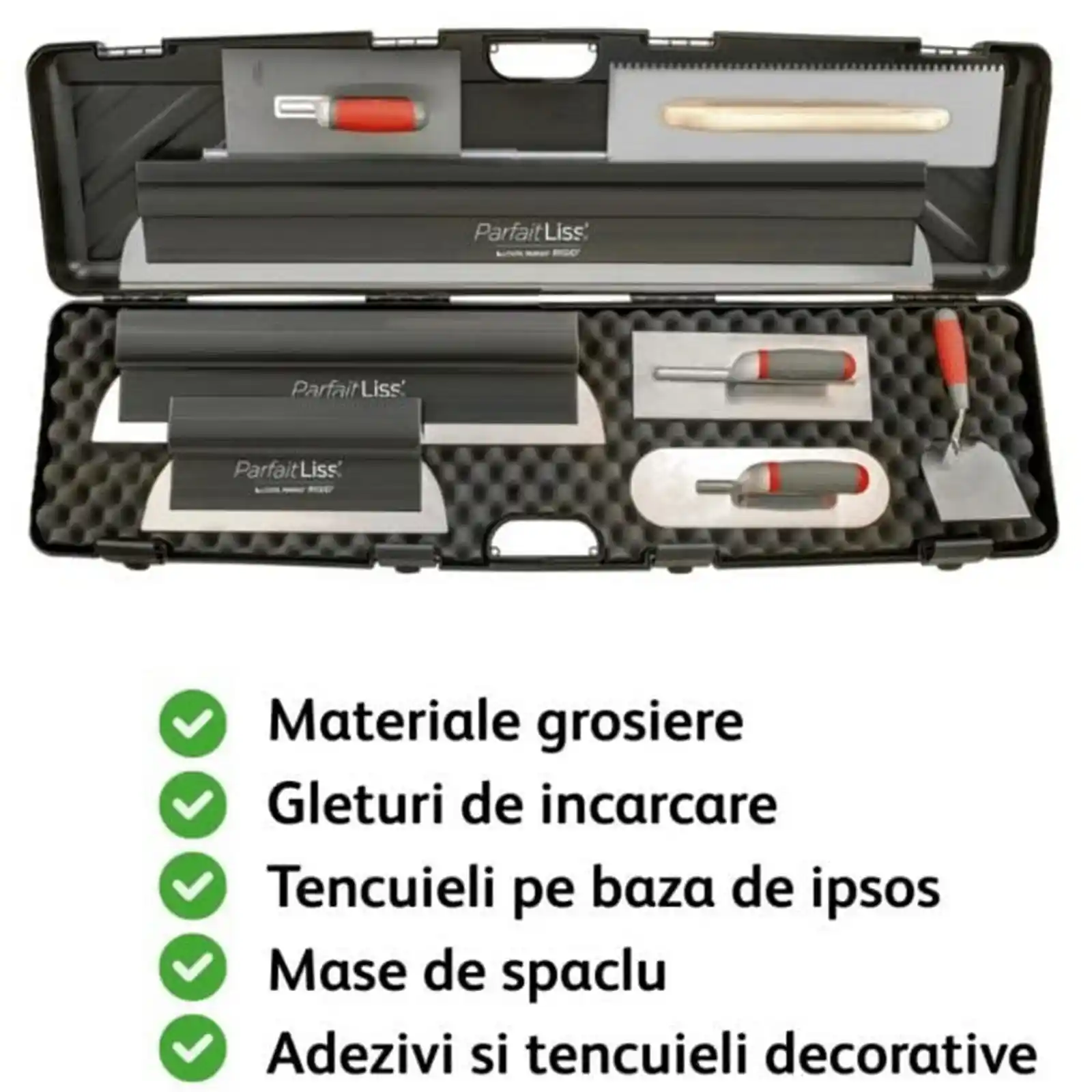 Kit 7 gletiere profesionale ParfaitLiss de incarcare, RIGID, L’Outil Parfait + mistrie [1]
