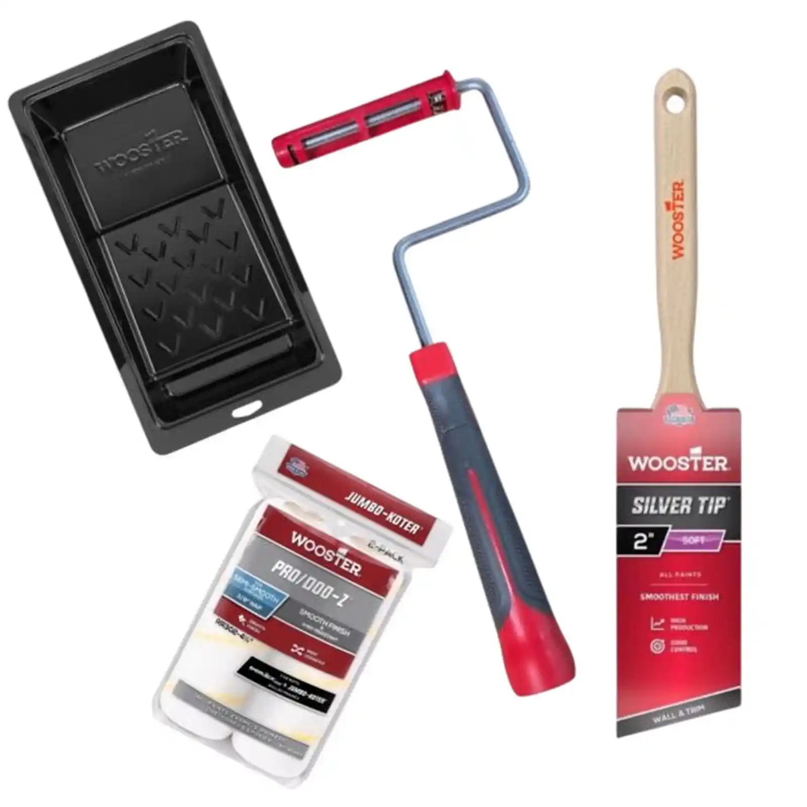 Accesorii si unelte de zugravit, gletuit - KIT Wooster cu trafalet de 11 cm, rezerva PRO DOO-Z, tava vopsea si pensula