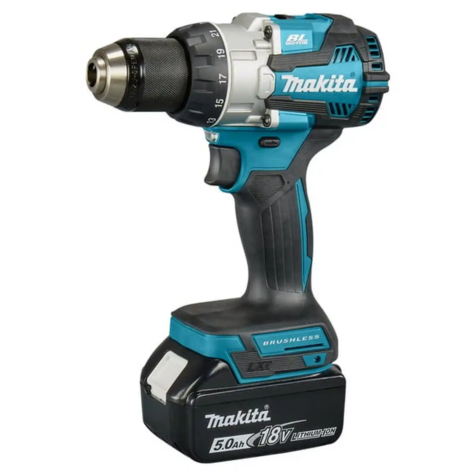 Unelte si scule Makita - Masina de insurubat si gaurit cu percutie LXT, 73 Nm, livrata cu 2 acumulatori 18V 5,0Ah, Makita
