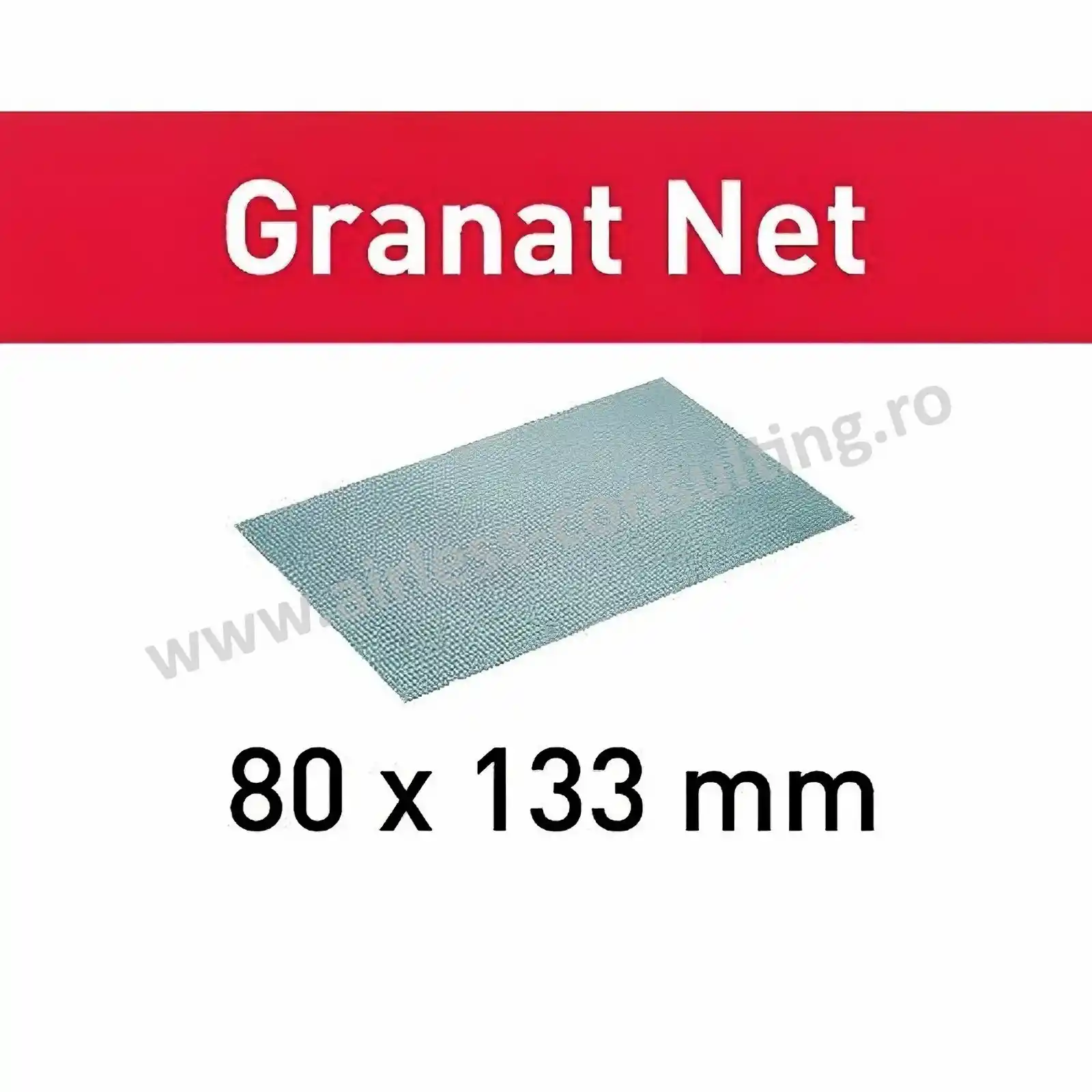 Foaie abraziva Granat Net, STF 80x133 - Material abraziv reticular Granat Net, 80x133, P180, 50 buc/pachet, Festool