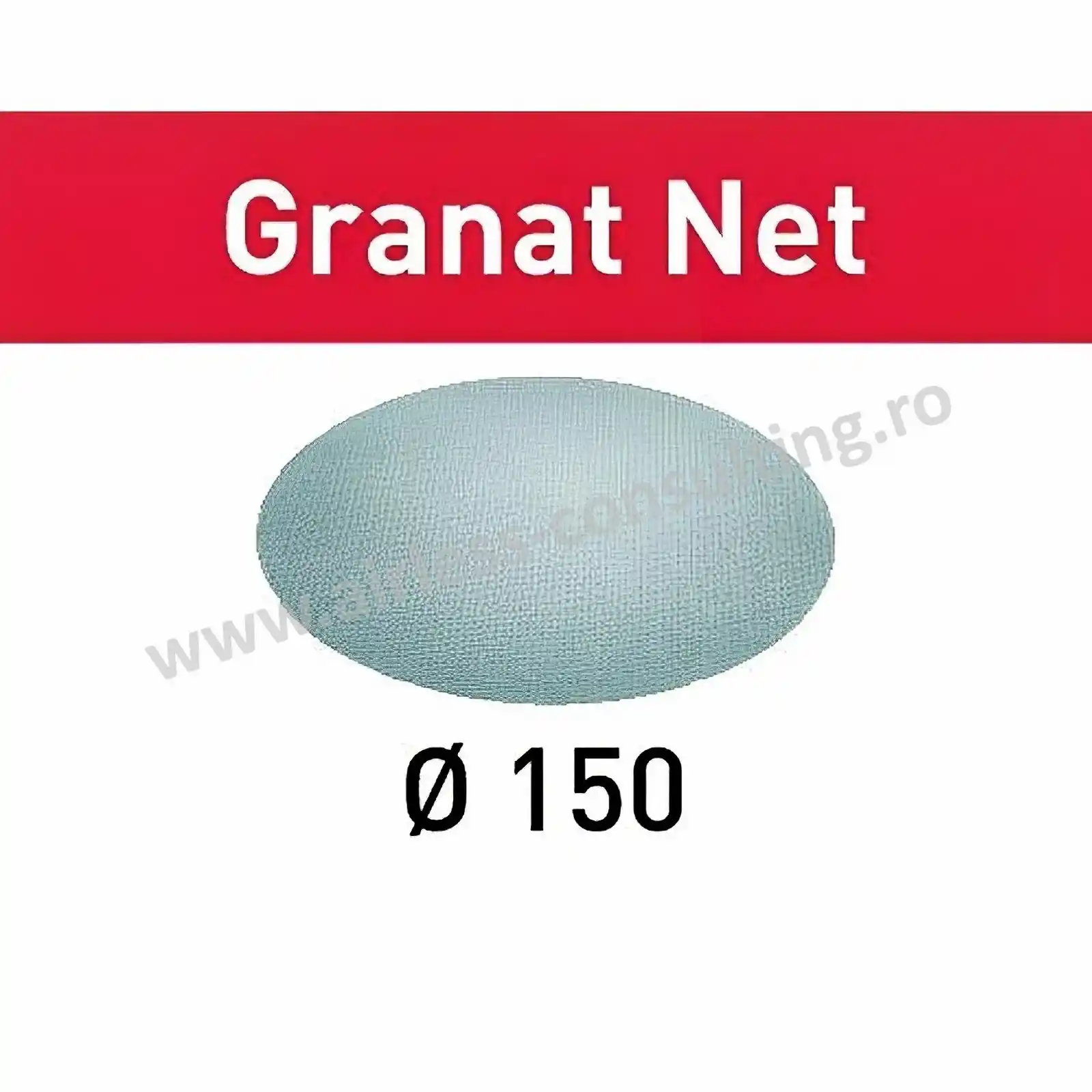Material abraziv smirghel pentru RO 150, ES 150, ETS 150, ETS EC 150, LEX 150, WTS 150, HSK-D 150 - Material abraziv reticular Granat Net, D150, P320, 50 buc/pachet, Festool
