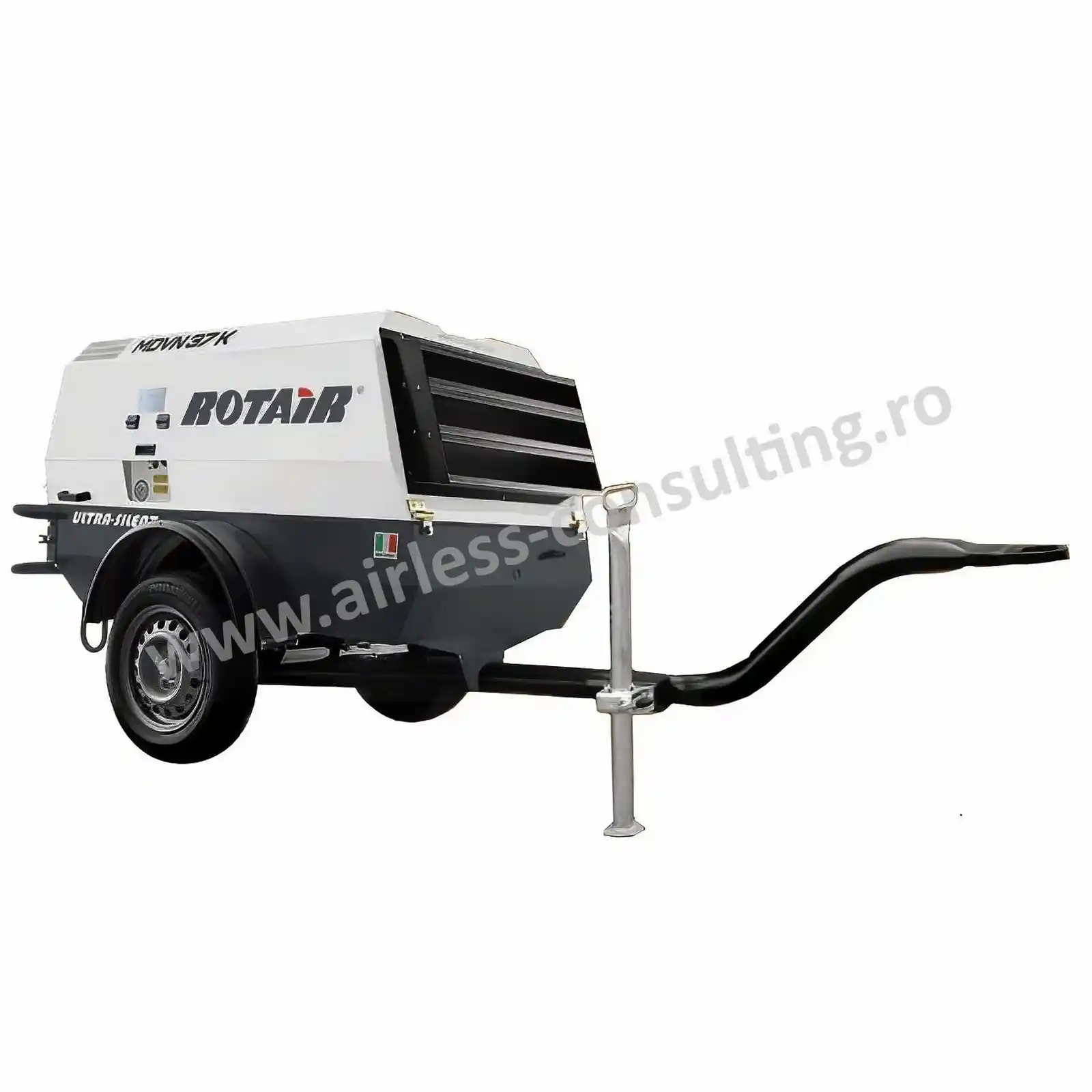 Utilaje profesionale constructii - MDVN37K Motocompresor 3600l/min 7 bar Kubota + kit tractare, cu lumini, fara frana