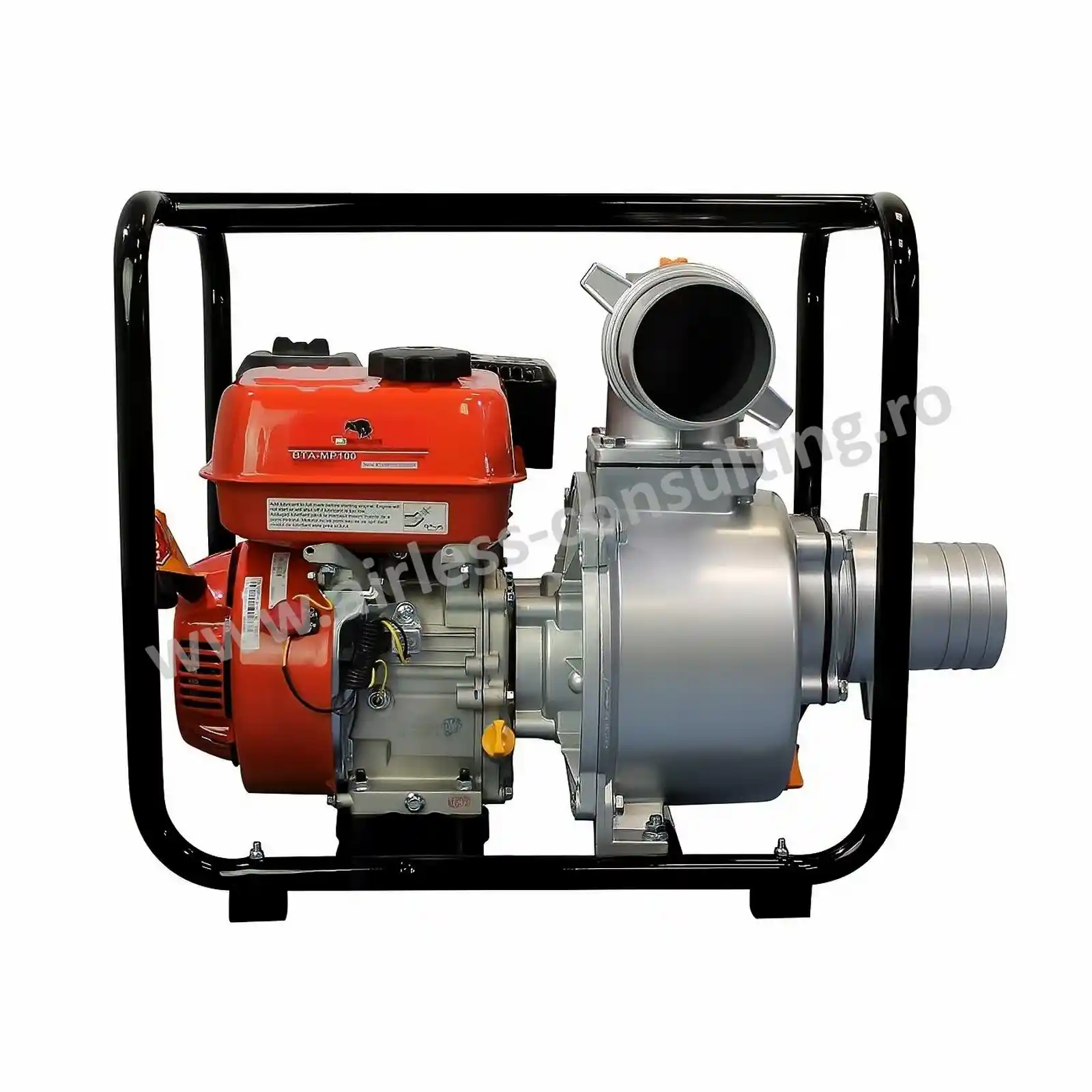 Utilaje profesionale constructii - Motopompa ape semicurate BISONTE BTA-MP100 diametru 100 mm debit 80 mc/h