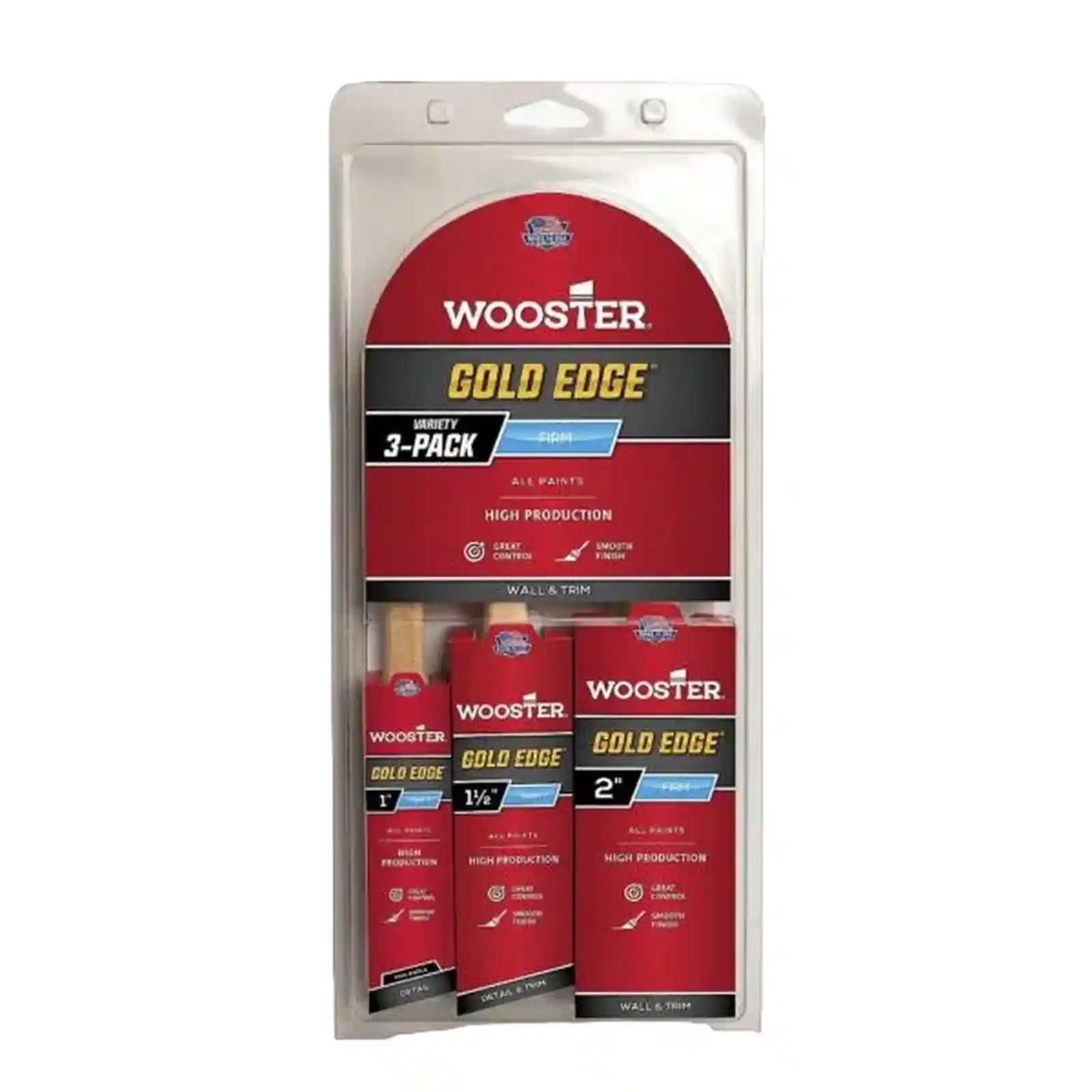 Accesorii si unelte de zugravit, gletuit - Pachet 3 pensule Gold Edge, Wooster