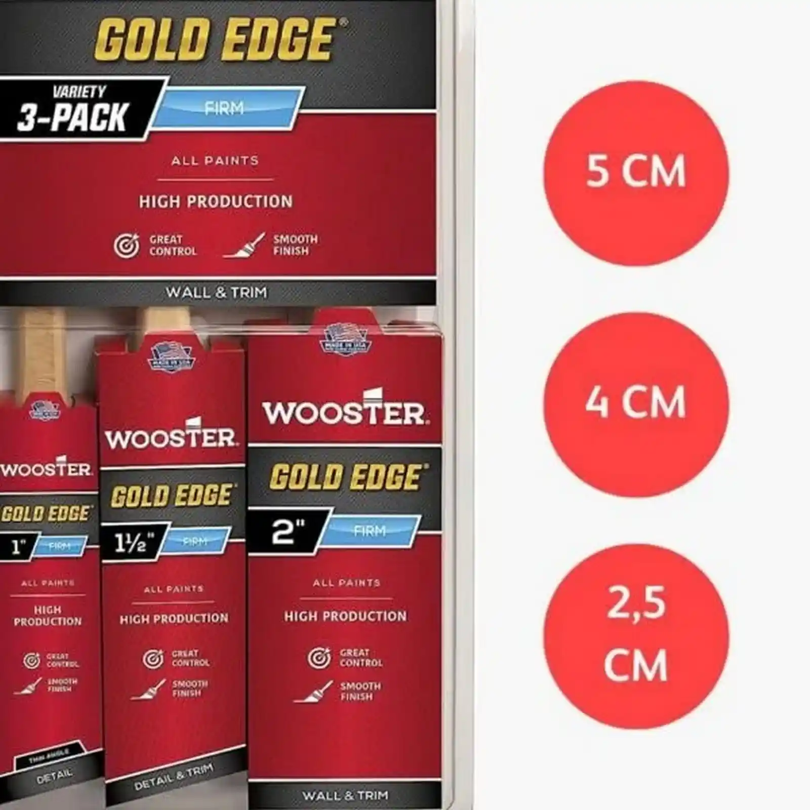 Pachet 3 pensule Gold Edge, Wooster [1]
