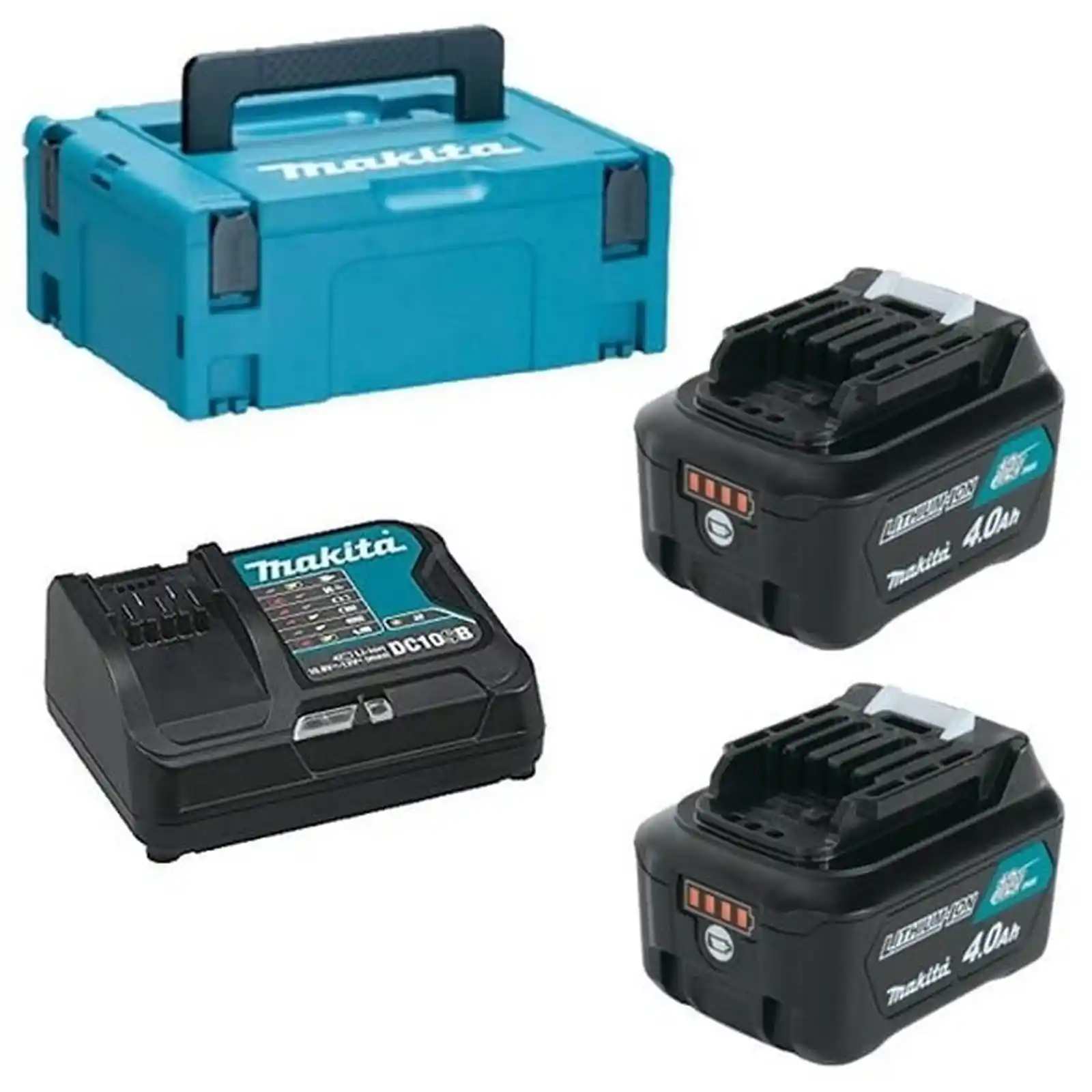 Accesorii Makita - Pachet acumulatori CXT - 2xBL1041B + DC10SB + MAKPAC1, Makita