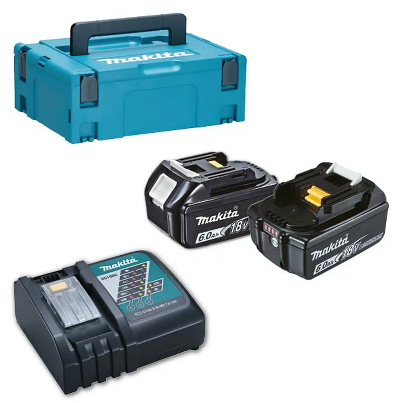 Accesorii Makita - Pachet acumulatori LXT - 2xBL1860B + DC18RC + MAKPAC1, Makita
