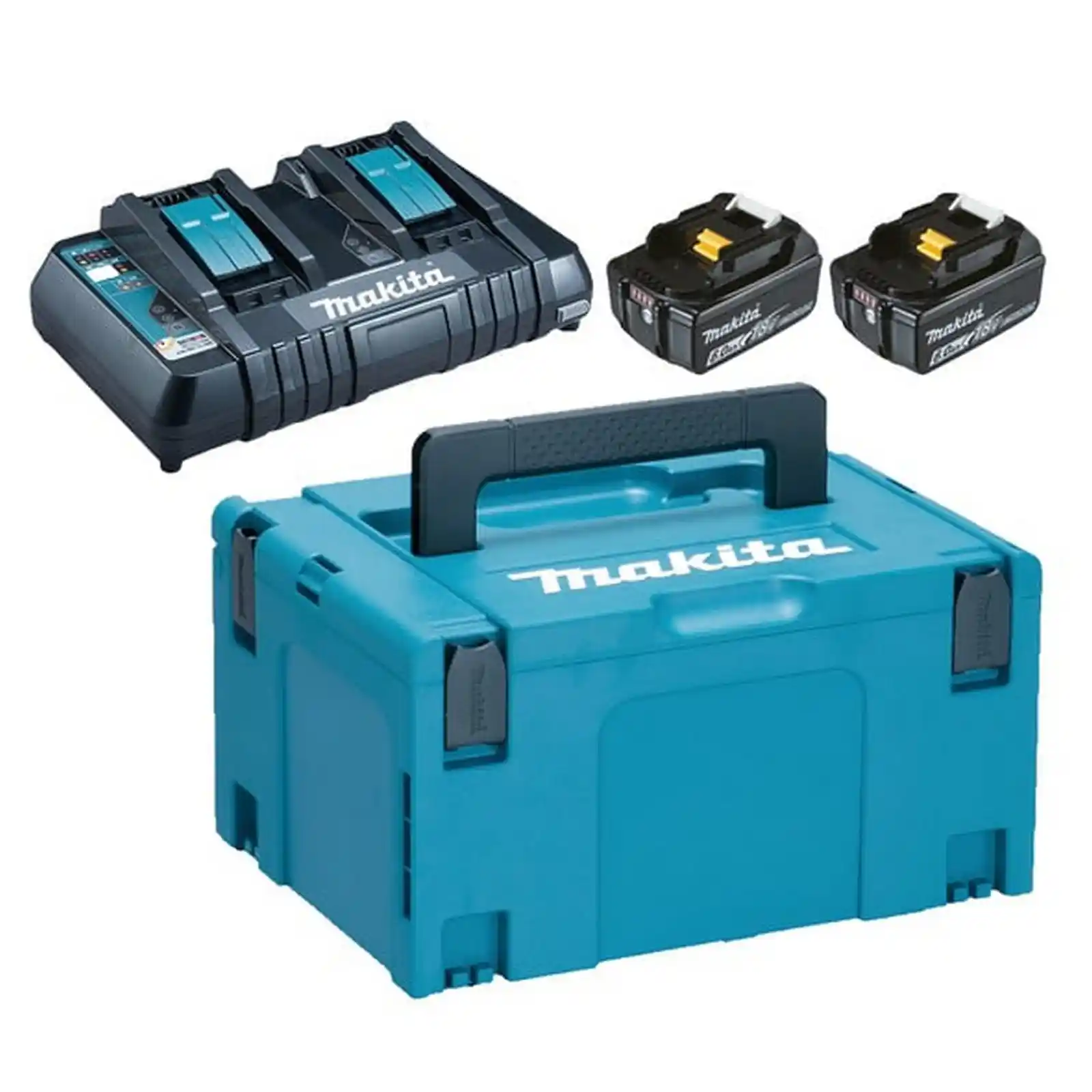 Accesorii Makita - Pachet acumulatori LXT - 2xBL1860B + DC18RD + MAKPAC3, Makita