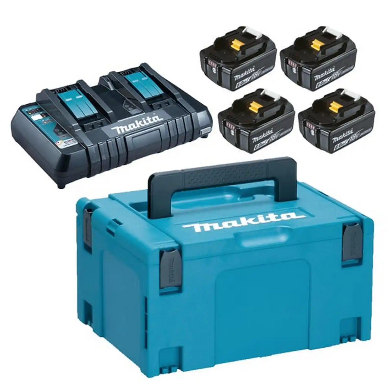 Accesorii Makita - Pachet acumulatori LXT - 4xBL1860B + DC18RD + MAKPAC3, Makita