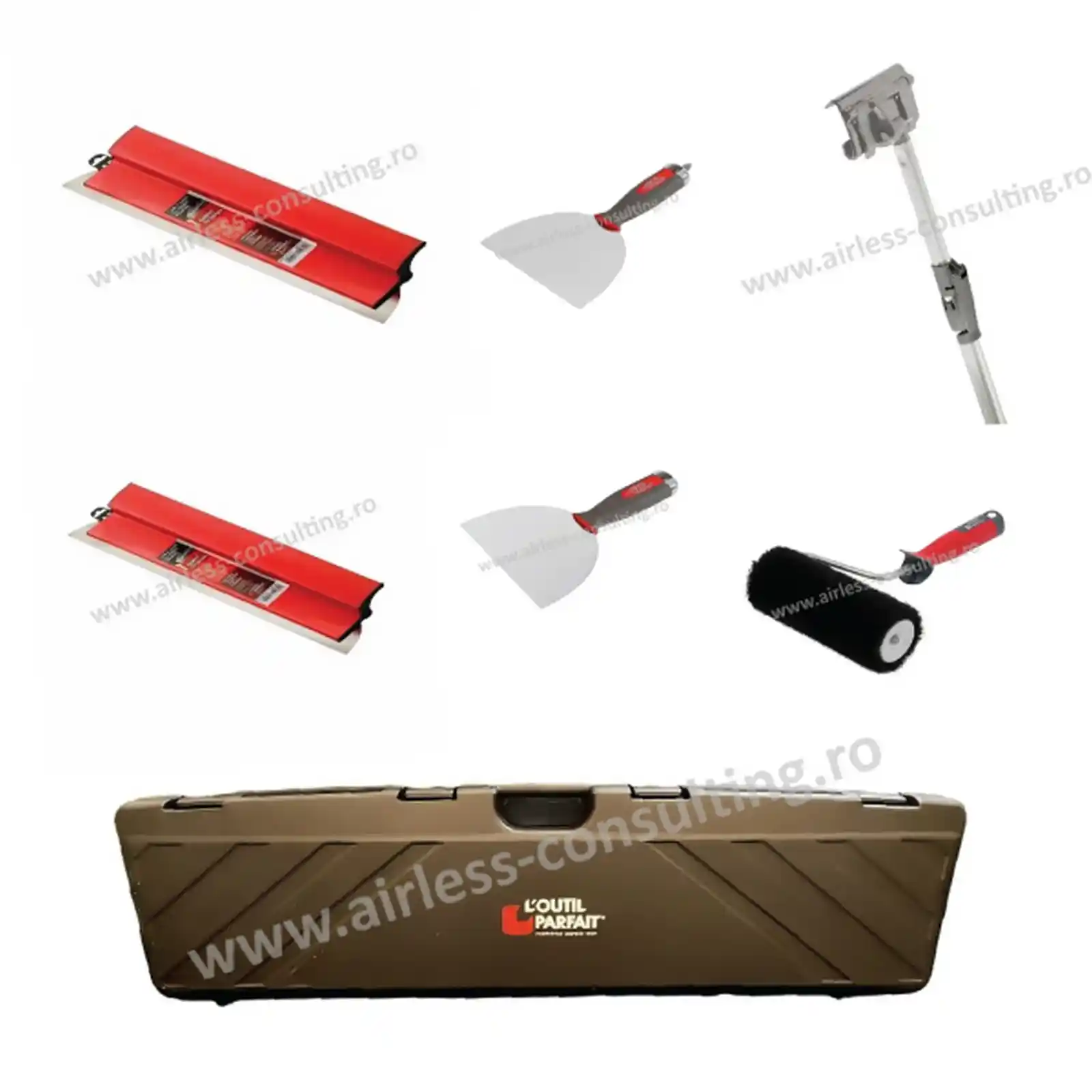 Pachet gletiere Parfaitliss 45, 60 cm si spacluri 10, 15 cm, cu prelungitor si trafalet de glet