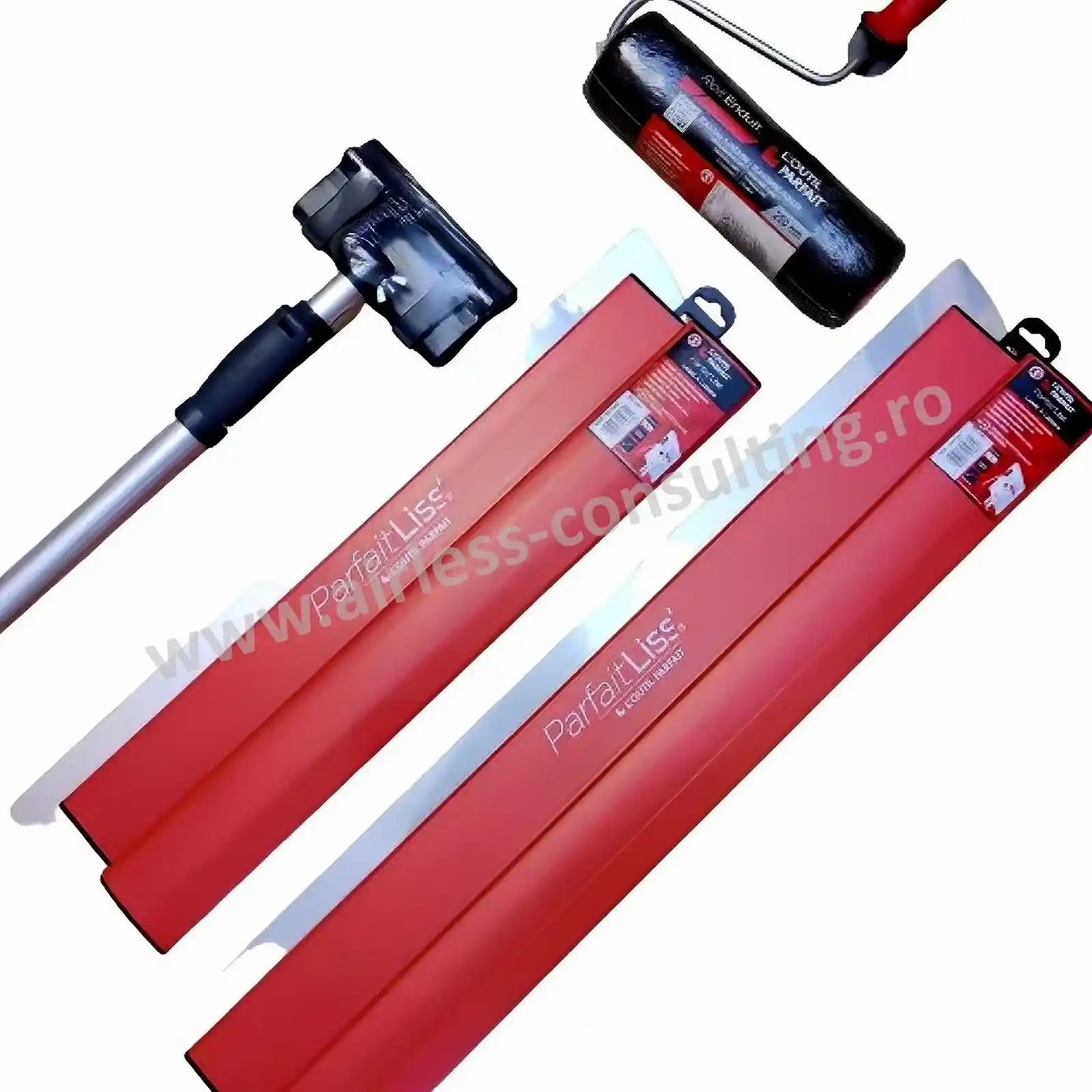 Accesorii si unelte de zugravit, gletuit - Pachet gletiere ParfaitLiss 60 cm, 80 cm, trafalet de glet 22 cm, prelungitor gletiere, LOutil Parfait