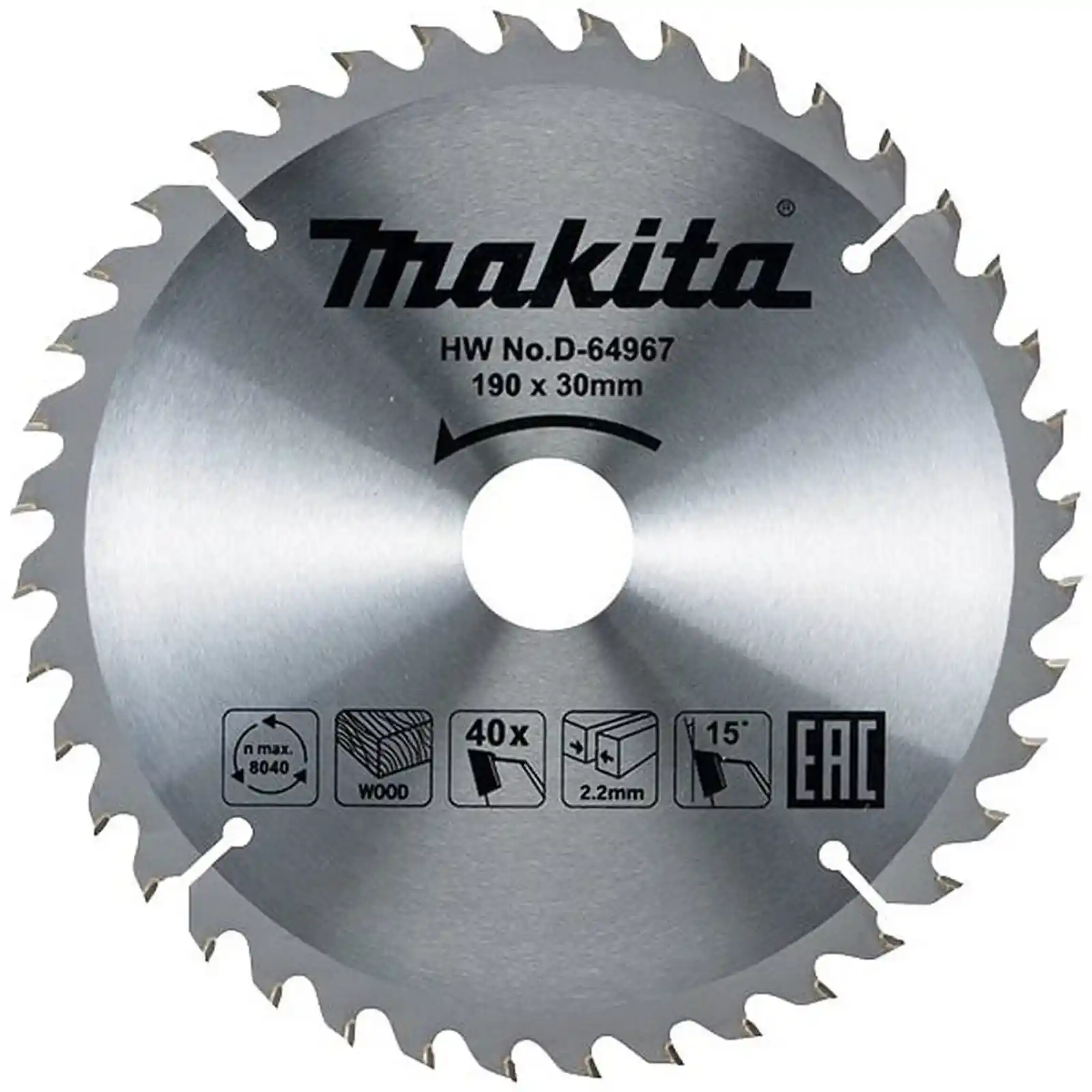 Accesorii Makita - PANZA CIRCULAR LEMN STANDARD 190X30X40, Makita