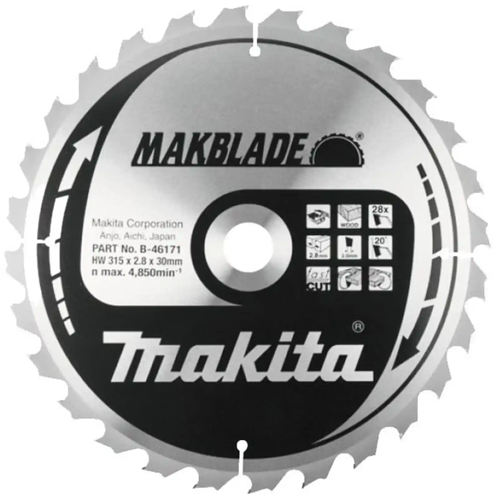 Accesorii Makita - PANZA CIRCULAR MAKBLADE LEMN 315x30x28T, Makita