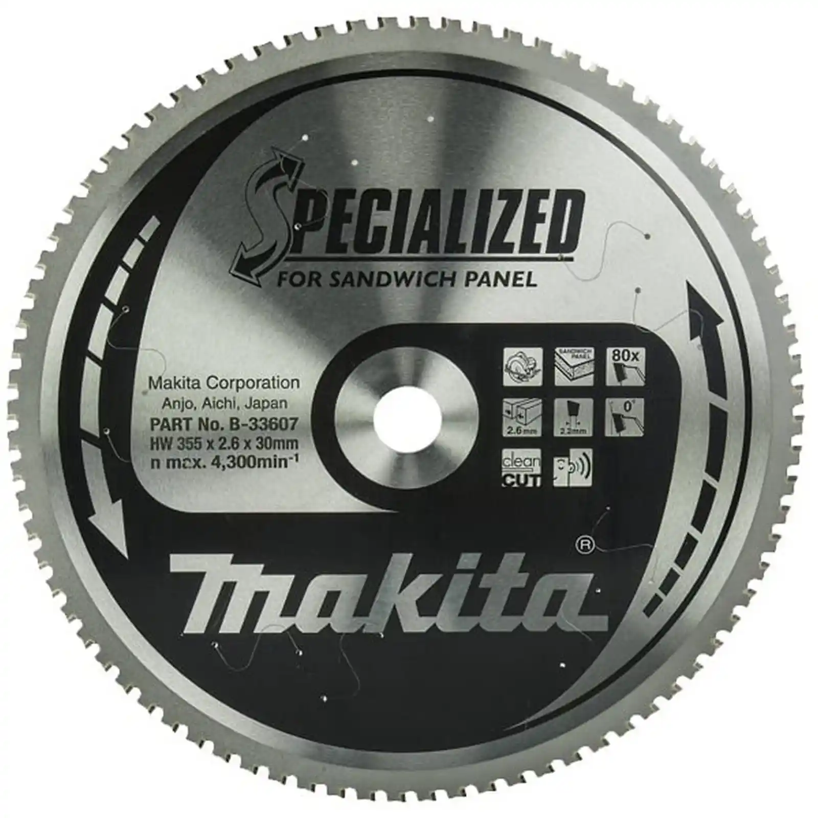 Accesorii Makita - PANZA CIRCULAR PANOU SANDWICH 355X30X80, Makita