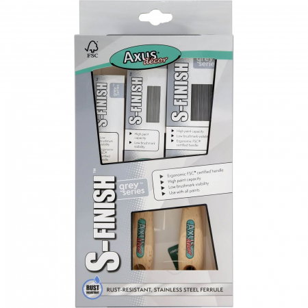 Pensule profesionale de zugravit si vopsit - Pensula S-Finish, Set de 3 (25, 38, 50 mm), Axus