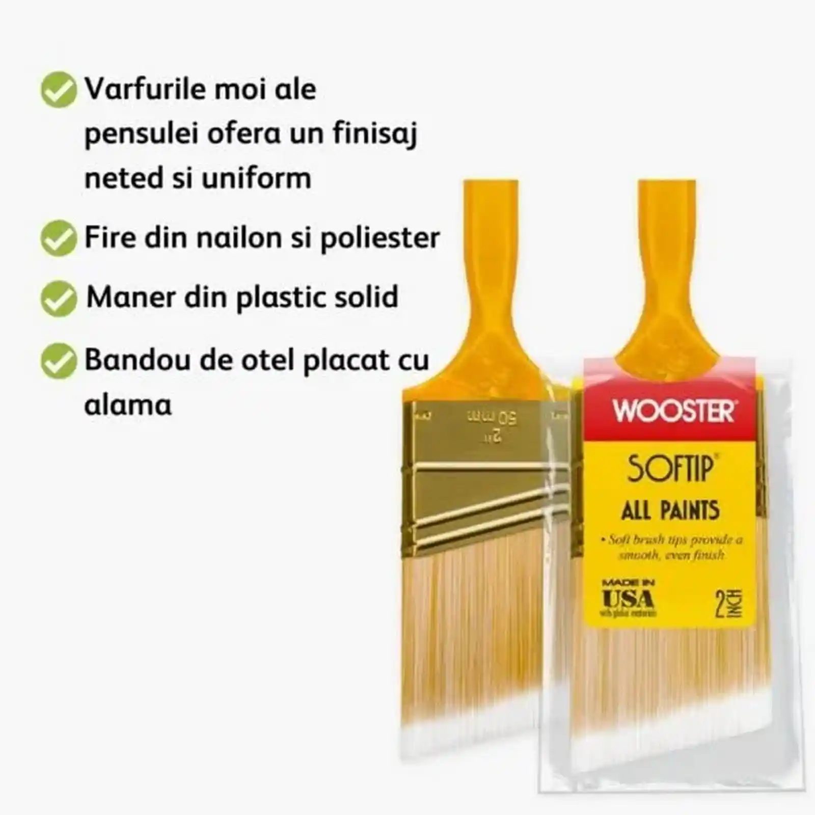 Pensula Softtip 6.5 cm, Unghi, Wooster [1]