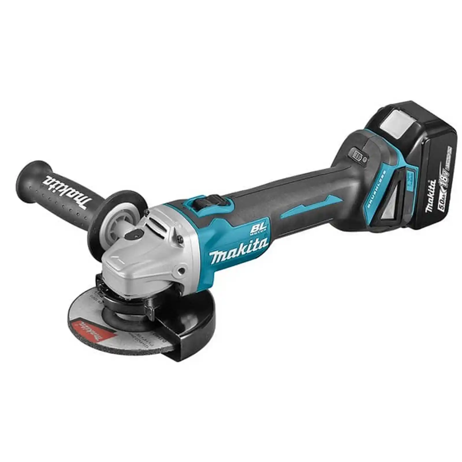 Unelte si scule Makita - Polizor unghiular LXT, 125 mm, livrat cu 2 acumulatori 18V 5.0Ah, Makita