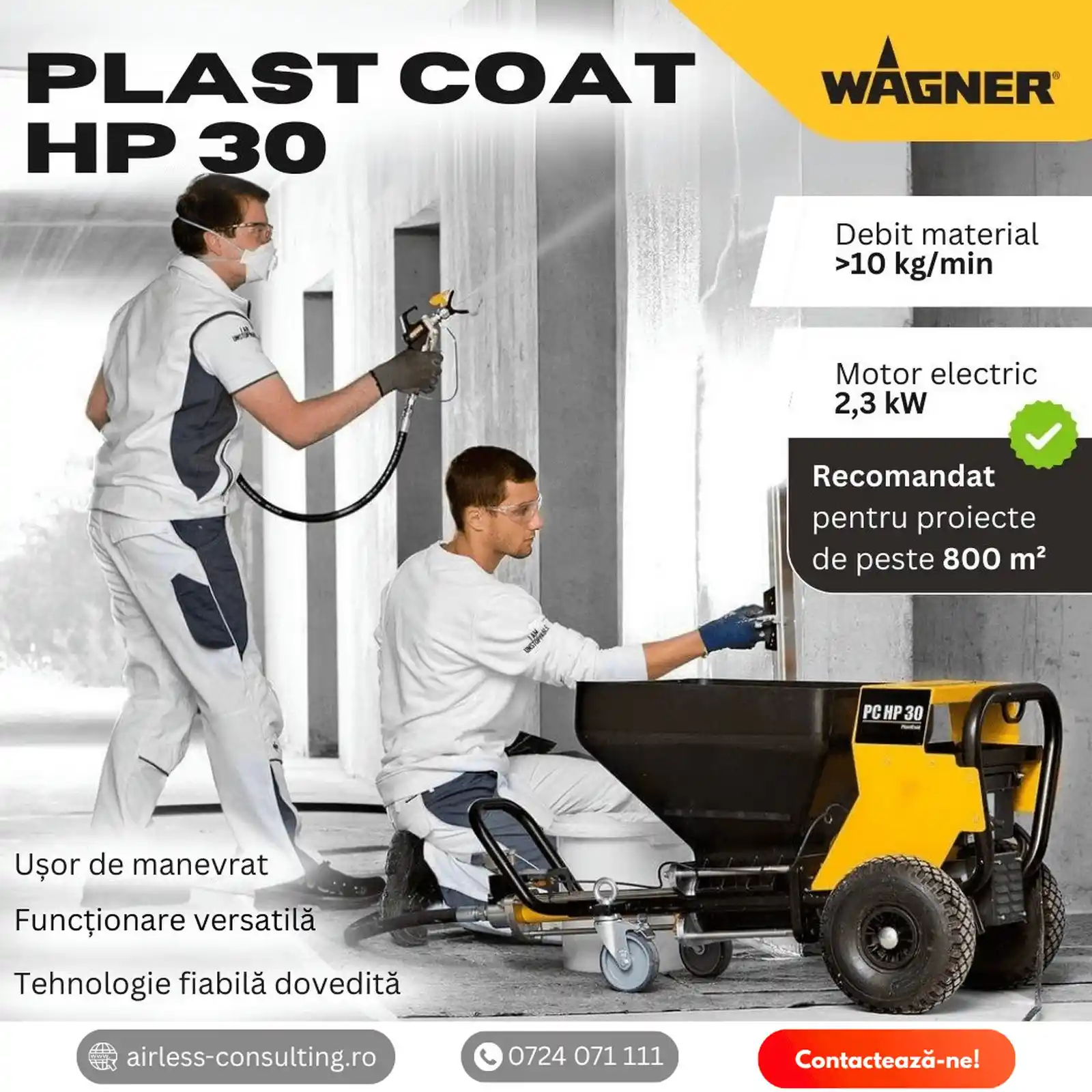 Pompa de glet Wagner Plast Coat HP 30 2.3 kW [3]
