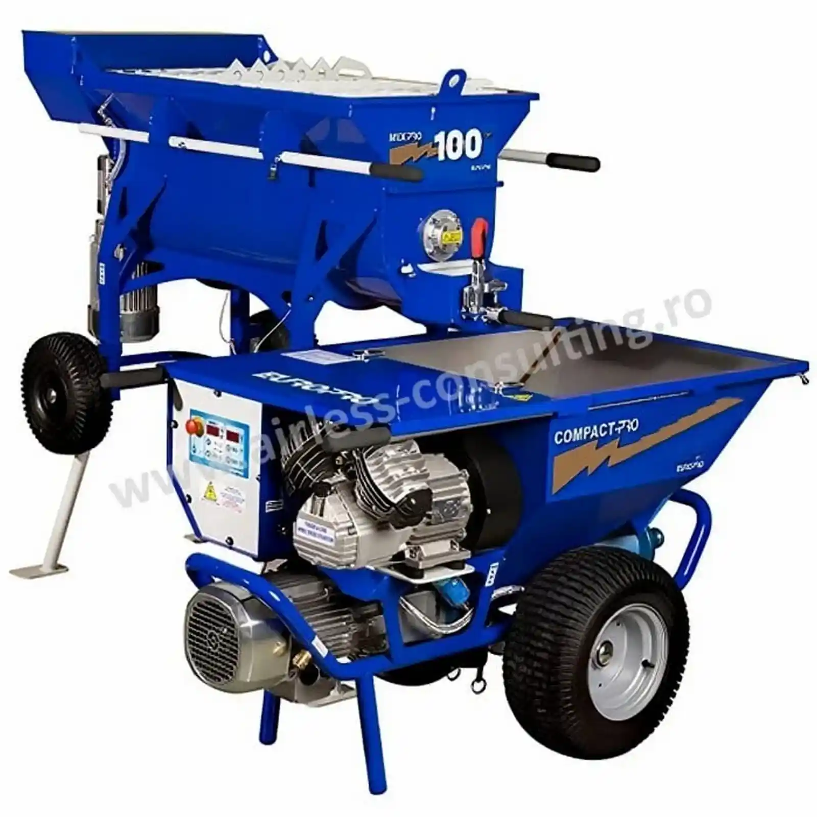 Pompa Manuala de Tencuit - Pompa de tencuit, adeziv, mortar Euromair, PROJECT CP 35 + Set de pulverizare cu amestecator MIXPRO 100 + Lansete pentru mortar si E.W.I., 2.2 kW, 230V