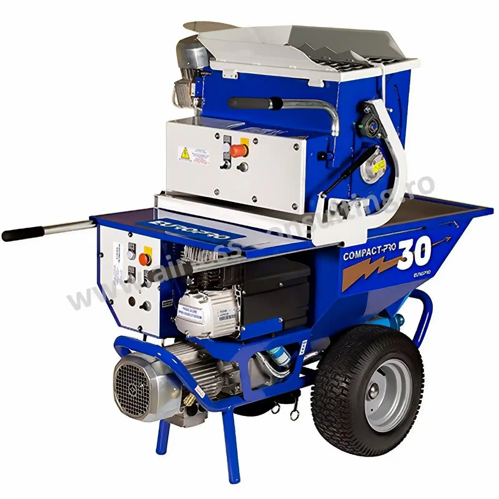 Pompa Manuala de Tencuit - Pompa de tencuit si adezivi, Euromair, PROJECT CP 30 + Vibrator de beton + Set de pulverizare cu amestecator clasic, 2.2 kW, 230V