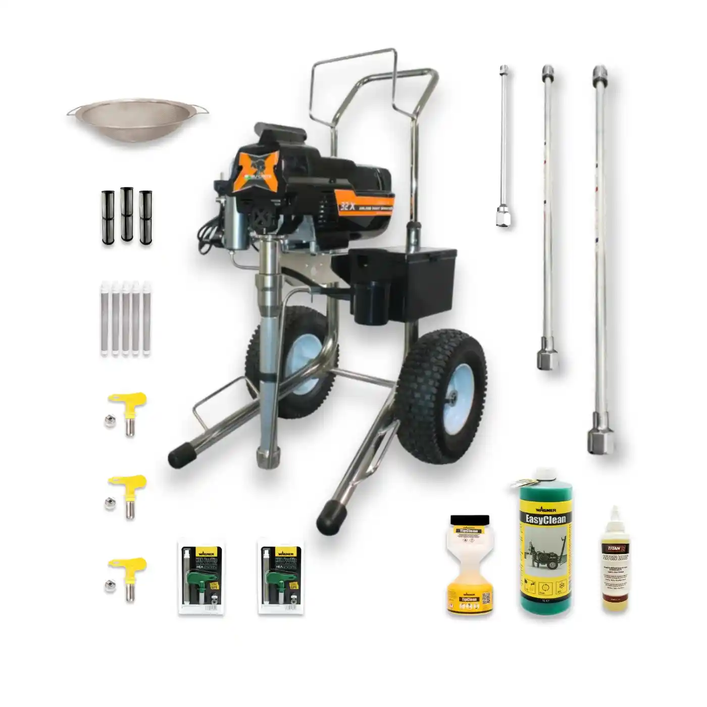 Pompe pe Piston - Pompa de zugravit, vopsit, airless Bisonte, PAZ 32X, debit 3.2 l/min, pe piston - Kit Complet