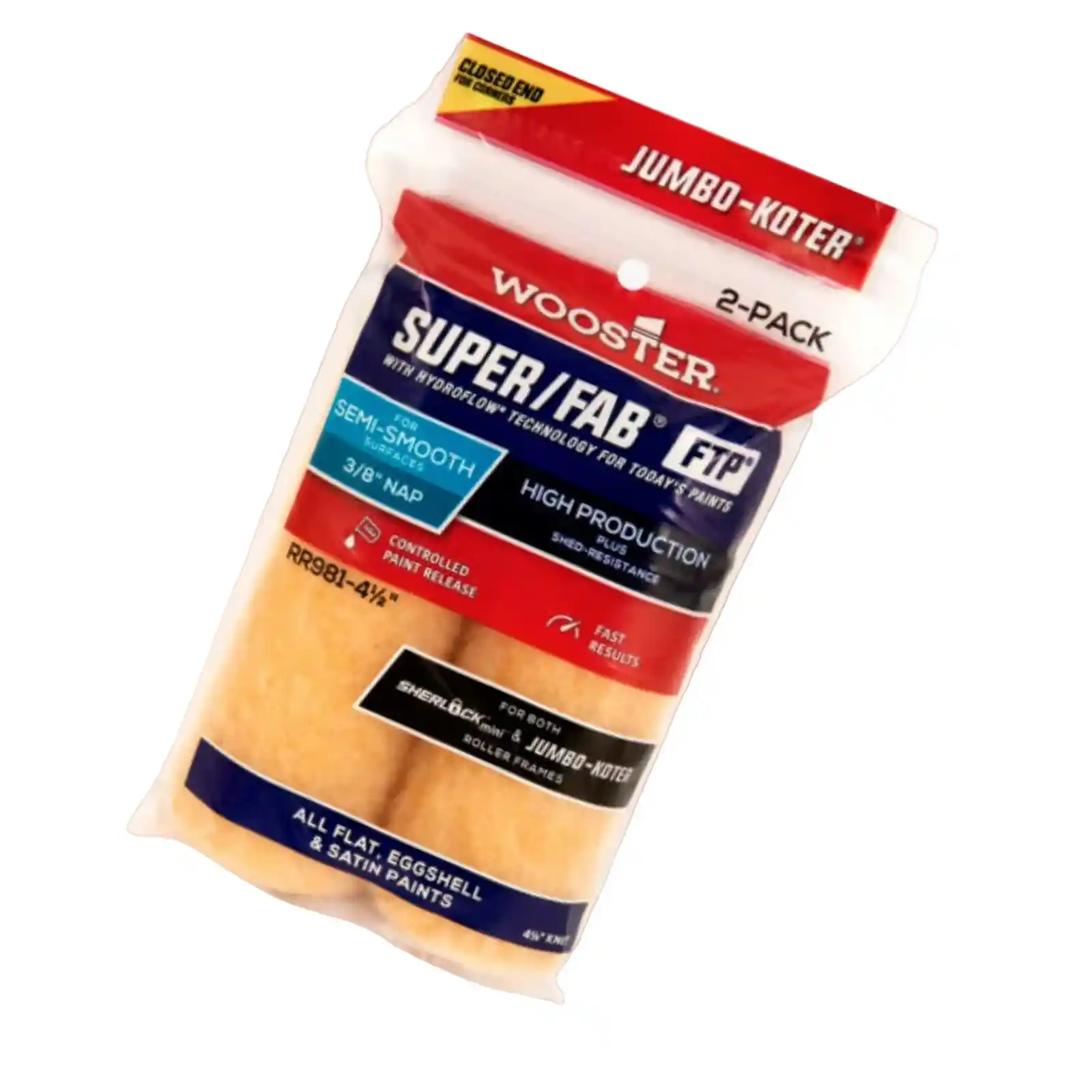 Accesorii si unelte de zugravit, gletuit - Rezerve rola trafalet, Wooster, SUPER FAB FTP 11 cm, 13 mm, Pachet 2 bucati