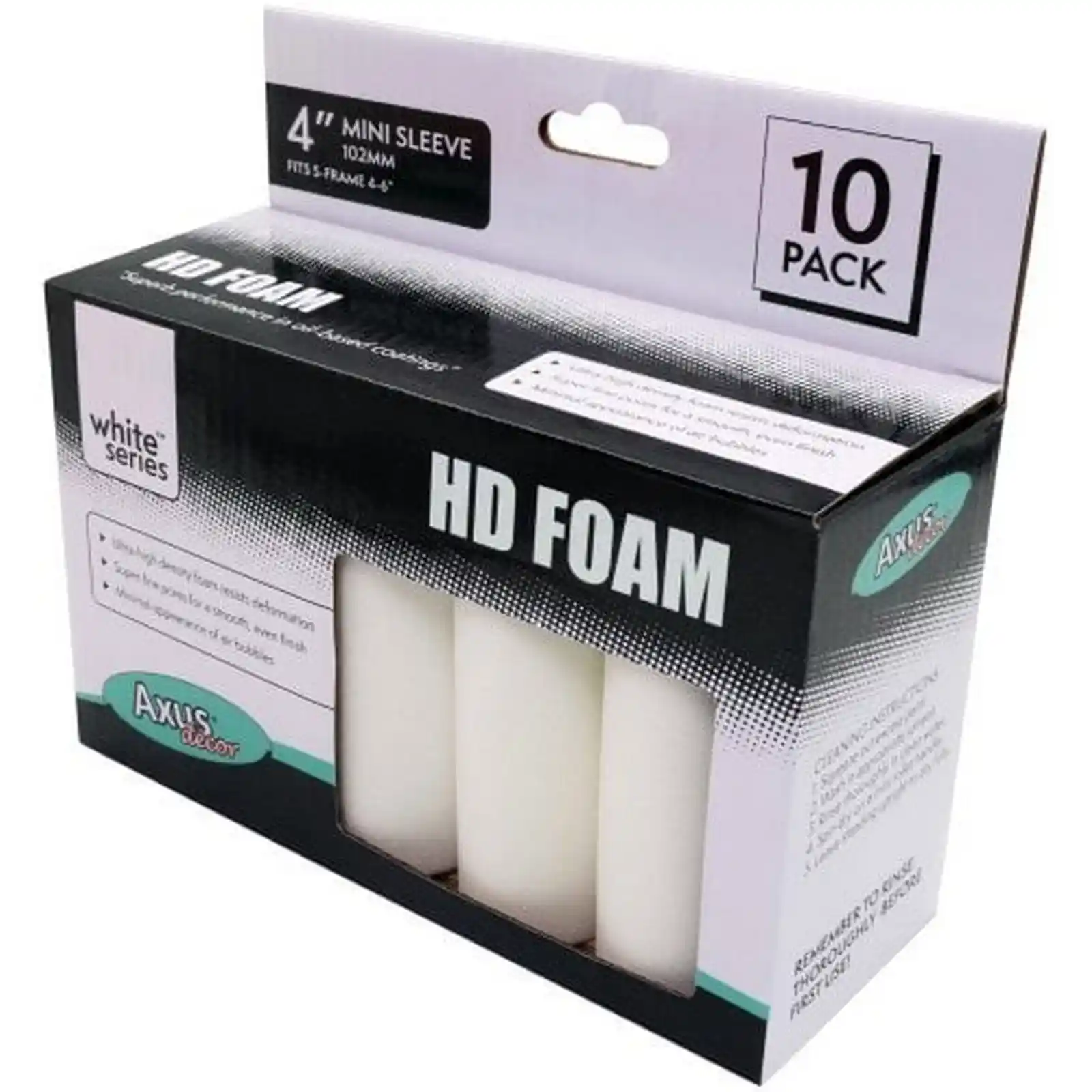 Rola trafalet Pro-Finish HD Foam, 10 cm; pachet de 10, Axus [1]