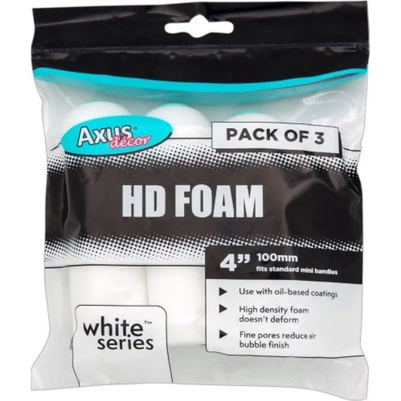 Rezerve, Role, Manere trafalet - Rola trafalet Pro-Finish HD Foam, 10 cm; pachet Triplu, Axus