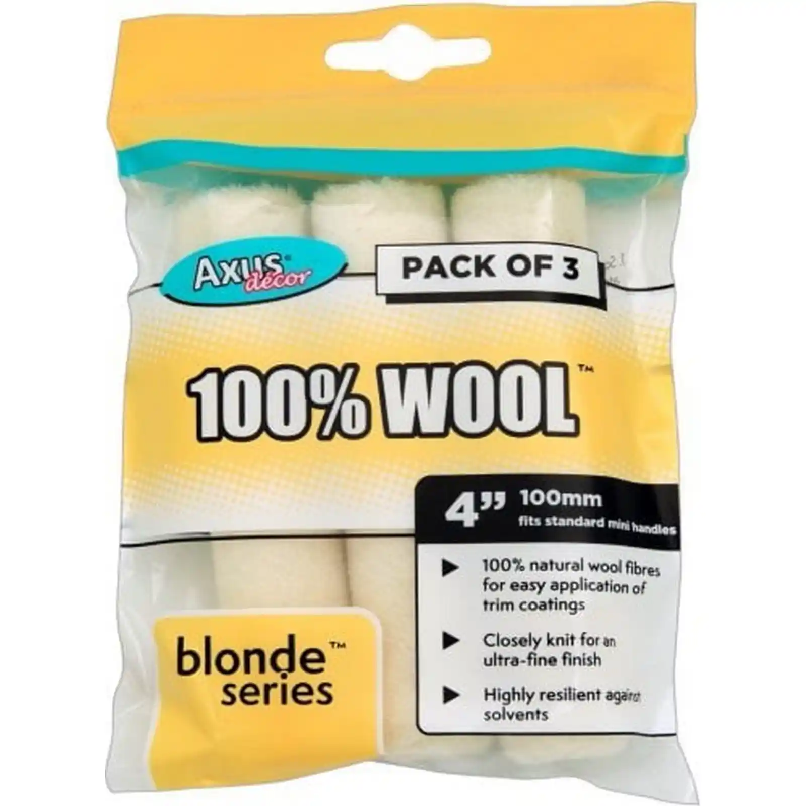 Trafaleti si Role - Rola trafalet Pro-Finish Wool, 10 cm; pachet Triplu, Axus