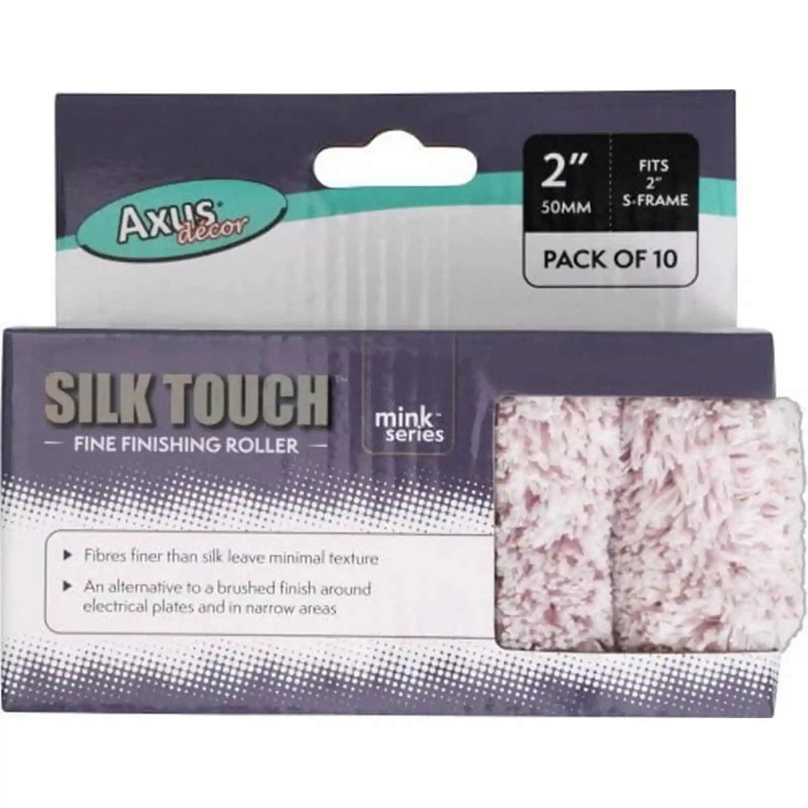 Rola trafalet Silk Touch, 9 mm nap medii, 5 cm; pachet de 10, Axus [2]
