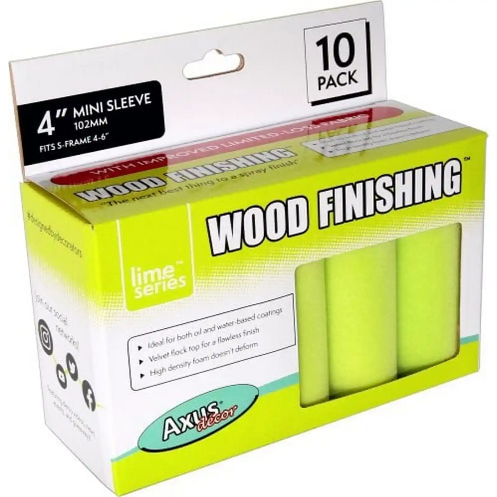 Trafaleti si Role - Rola trafalet Wood Finishing, 10 cm; pachet de 10, Axus