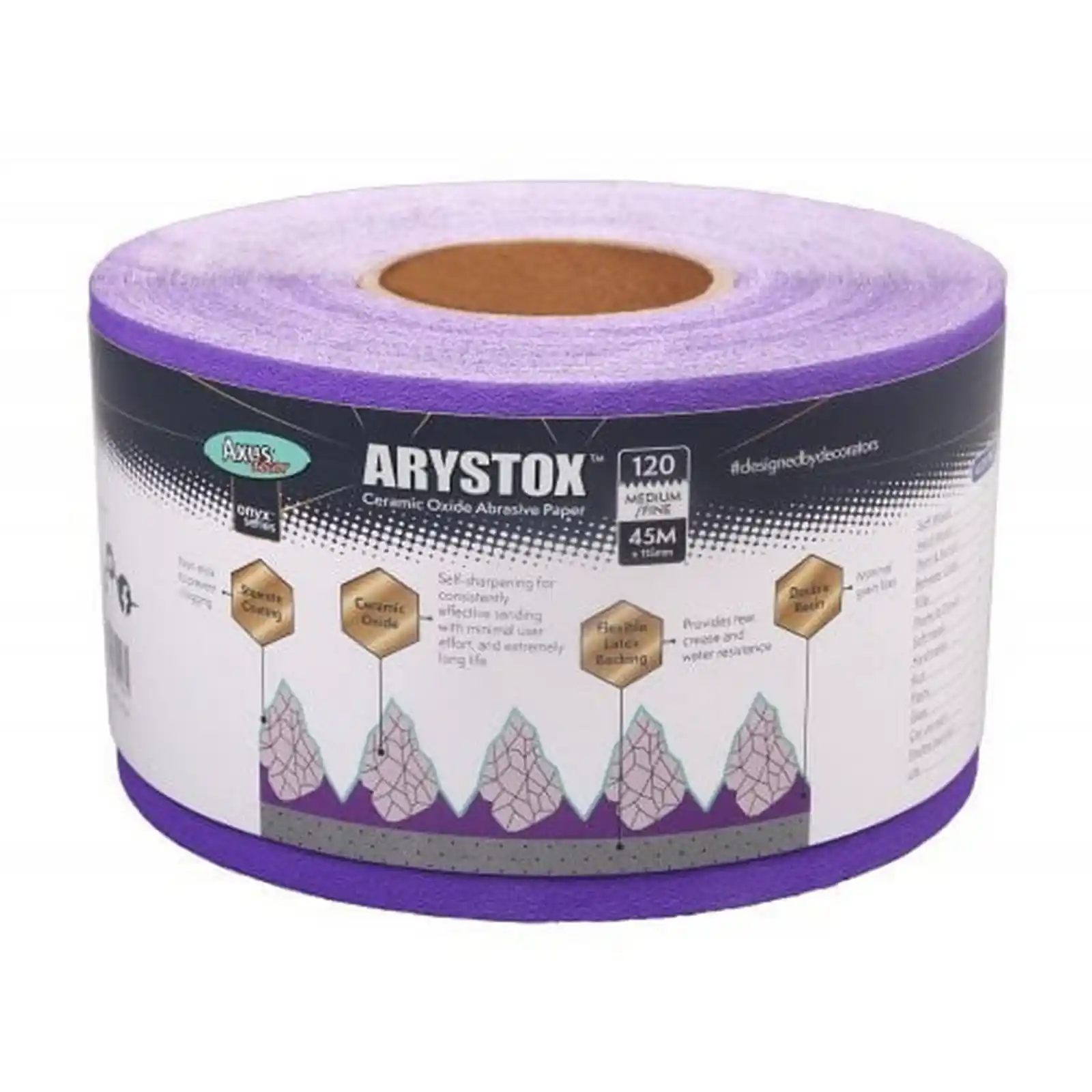 Promotii si oferte - Rulou de hartie abraziva Arystox, P120, 45 m x 115 mm, Axus