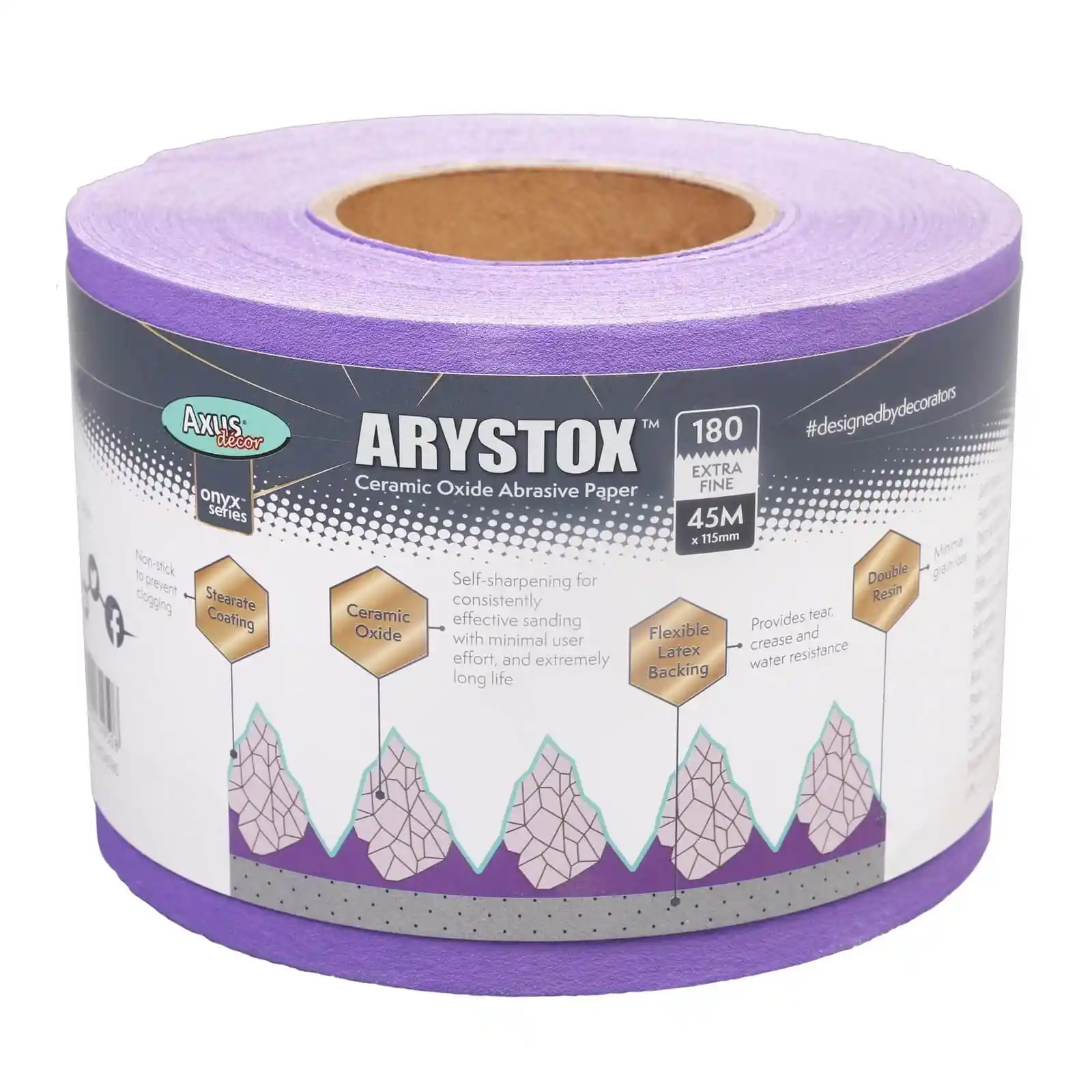Promotii si oferte - Rulou de hartie abraziva Arystox, P180, 45 m x 115 mm, Axus