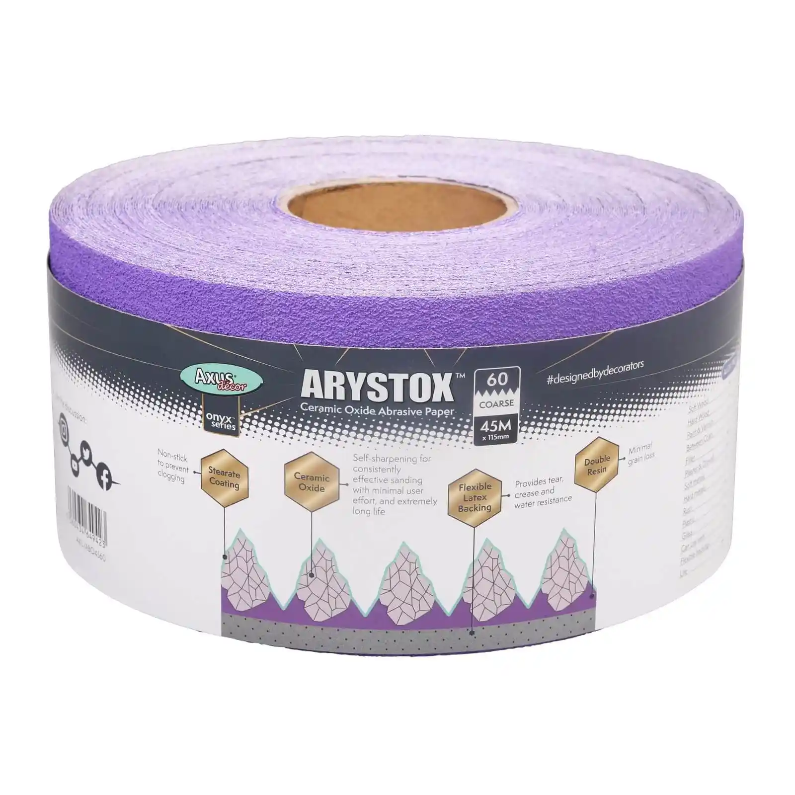 Promotii si oferte - Rulou de hartie abraziva Arystox, P60, 45 m x 115 mm, Axus