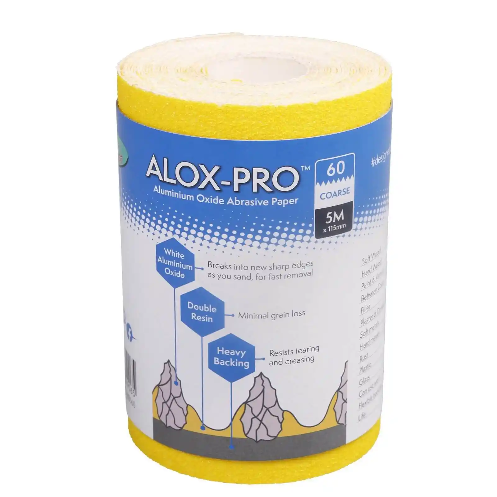 Promotii Unelte si accesorii de zugravit gletuit tencuit - Rulou de hartie abraziva Pro-Finish, P60, 5 m x 115 mm, Axus