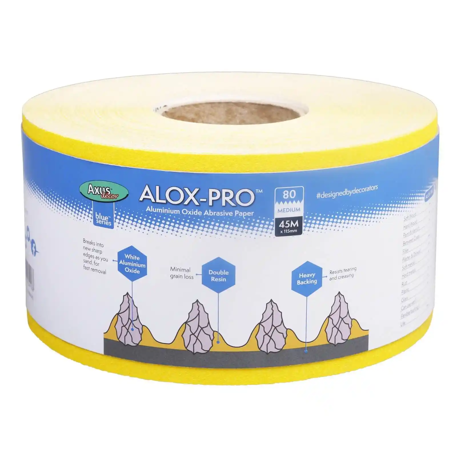 Promotii si oferte - Rulou de hartie abraziva Pro-Finish, P80, 45 m x 115 mm, Axus