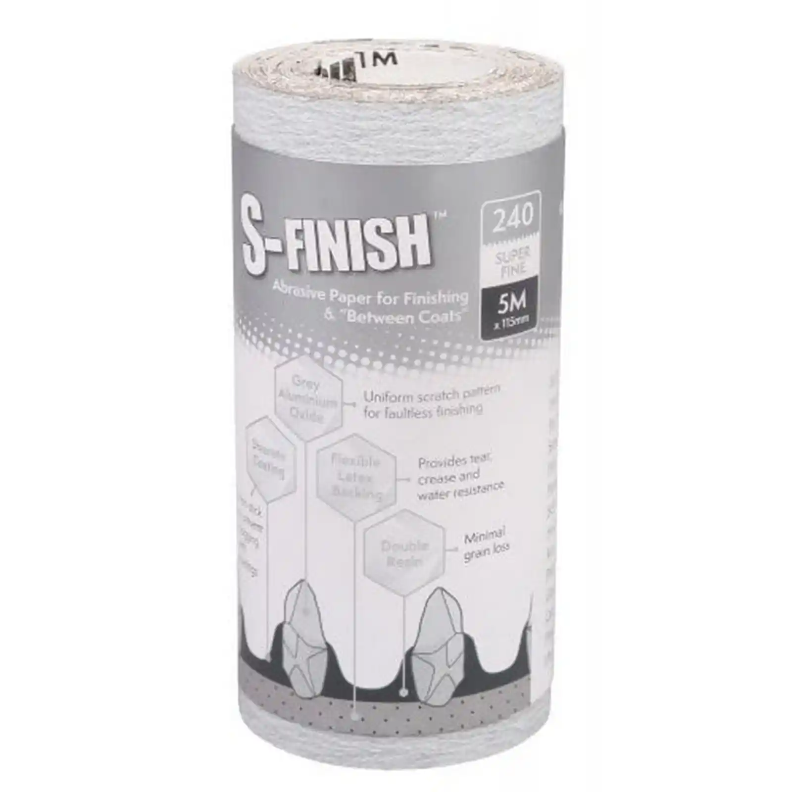 Promotii Unelte si accesorii de zugravit gletuit tencuit - Rulou de hartie abraziva S-Finish, P240, 5 m x 115 mm, Axus