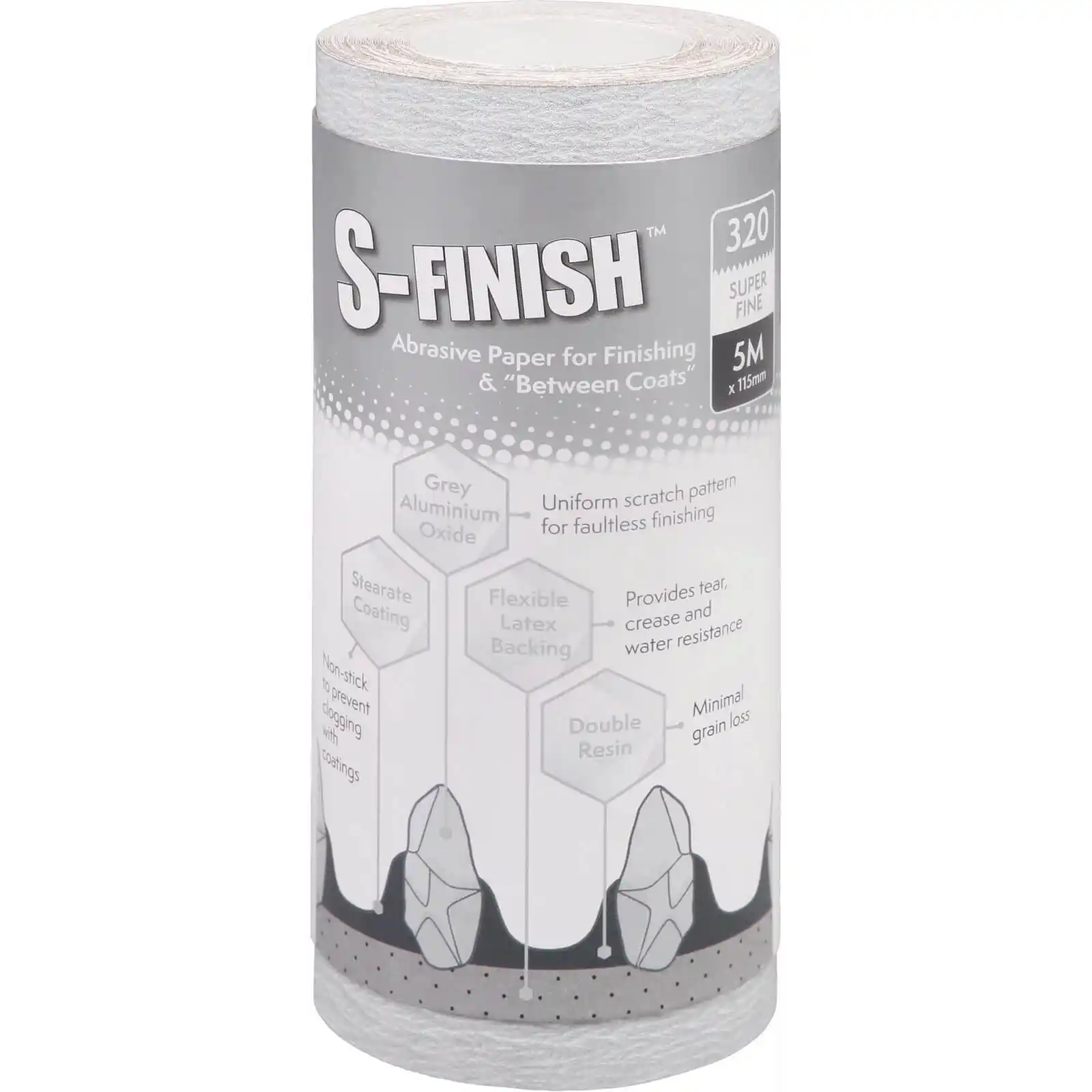 Promotii Unelte si accesorii de zugravit gletuit tencuit - Rulou de hartie abraziva S-Finish, P320, 5 m x 115 mm, Axus