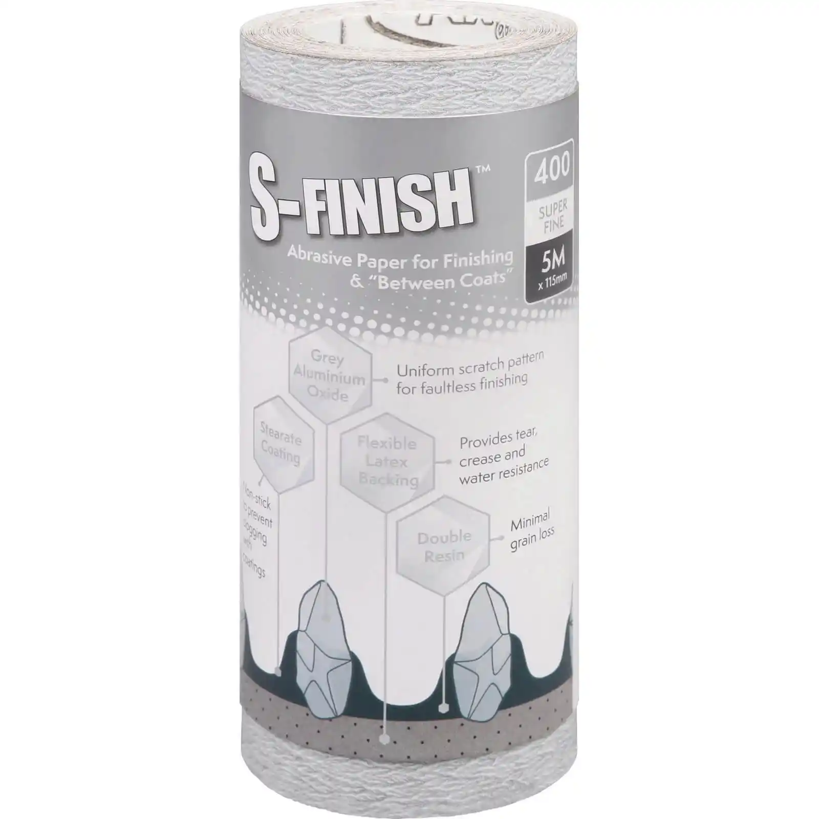 Promotii Unelte si accesorii de zugravit gletuit tencuit - Rulou de hartie abraziva S-Finish, P400, 5 m x 115 mm, Axus