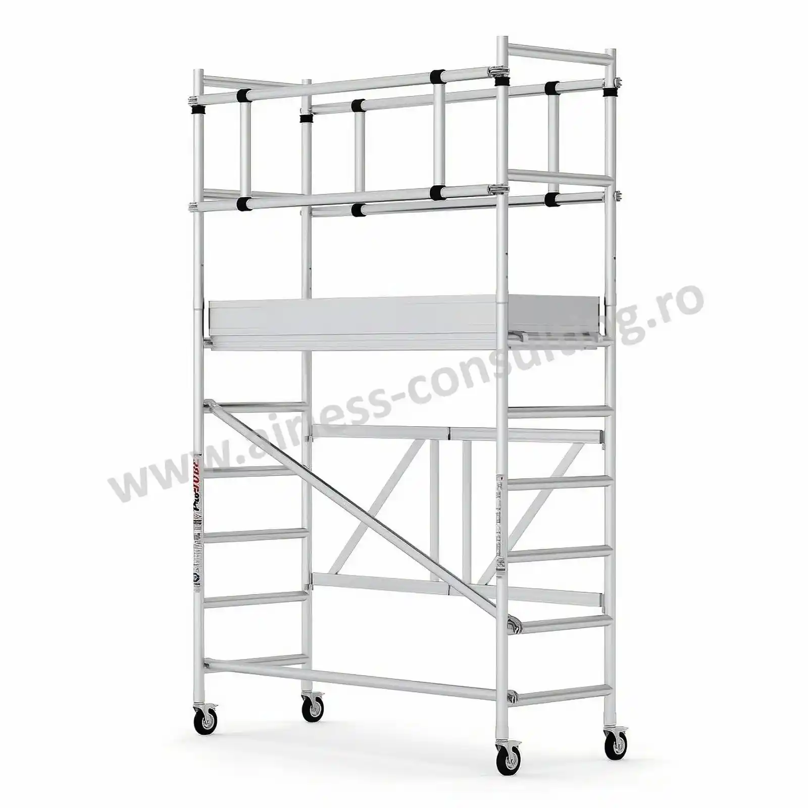 Schele profesionale - Schela mobila profesionala, aluminiu, ProTUBE F180, Bisonte, inaltime 3.6 m