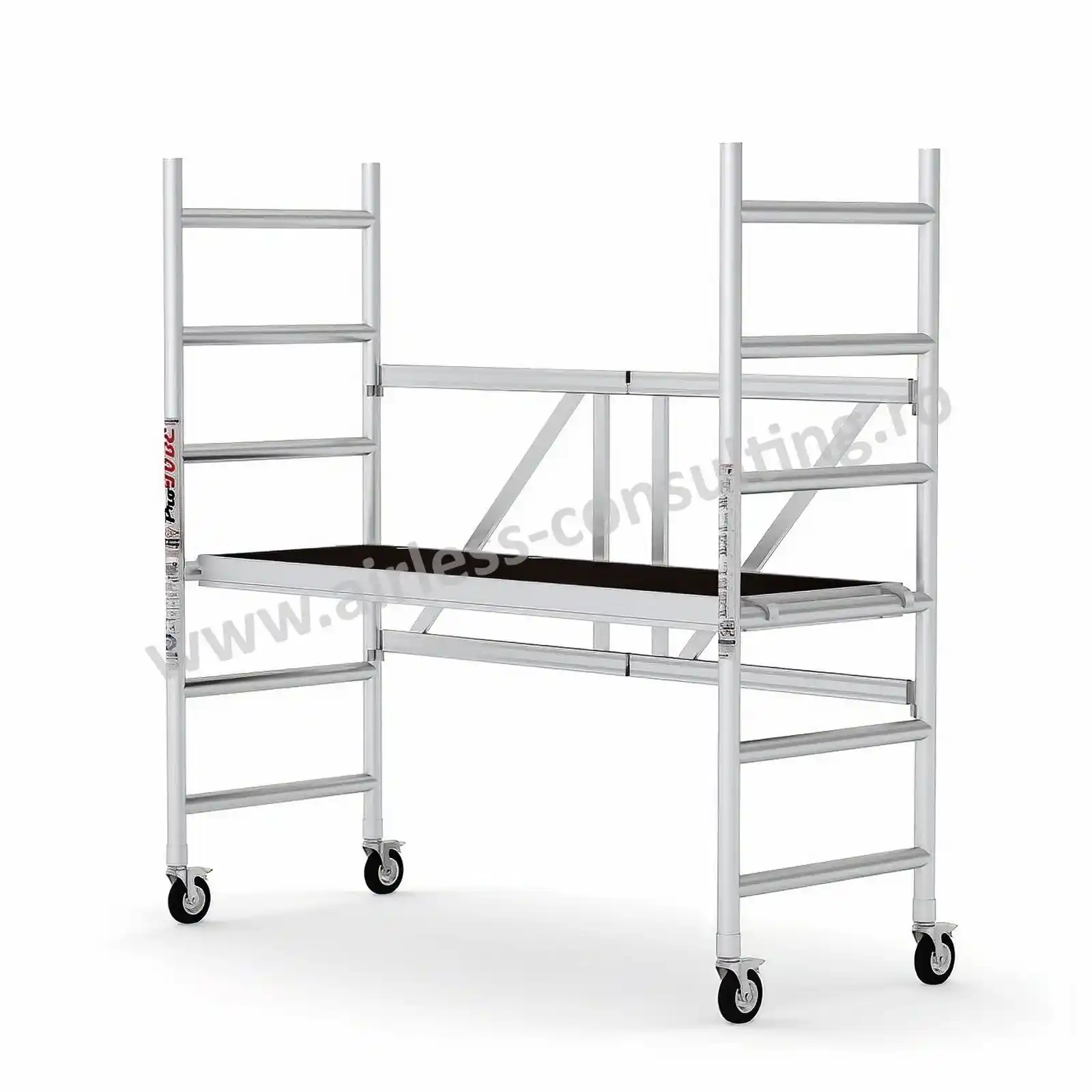 Scari profesionale - Schela mobila profesionala, aluminiu, ProTUBE F90, Bisonte, inaltime 2.7 m