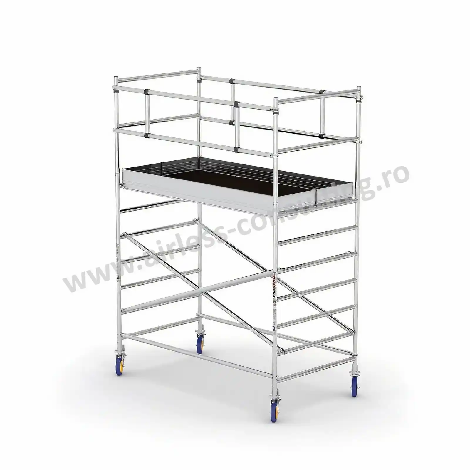Schele profesionale - Schela mobila profesionala, aluminiu, ProTUBE L4, Bisonte, inaltime 4.1 m