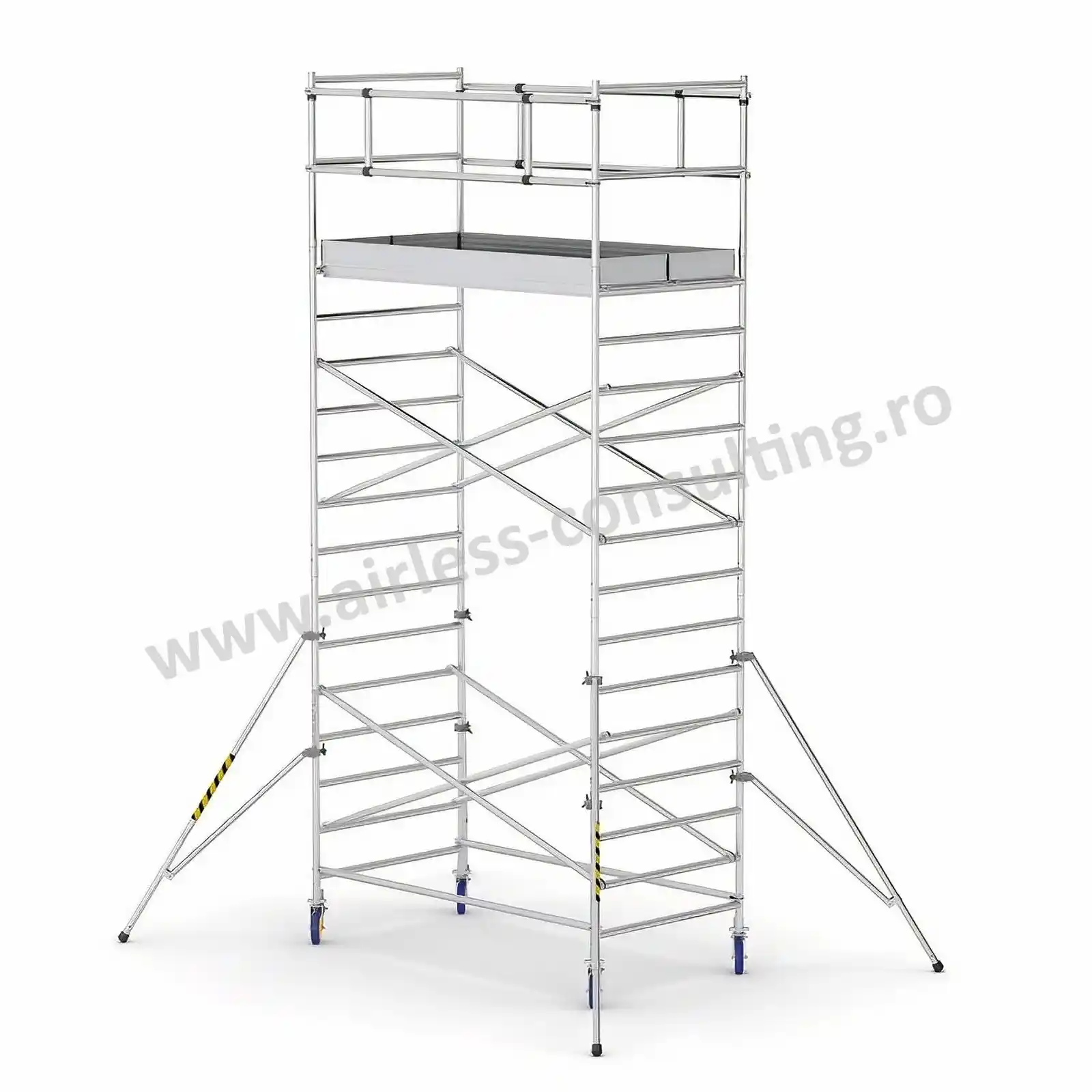 Scari profesionale - Schela mobila profesionala, aluminiu, ProTUBE L6, Bisonte, inaltime 6.2 m