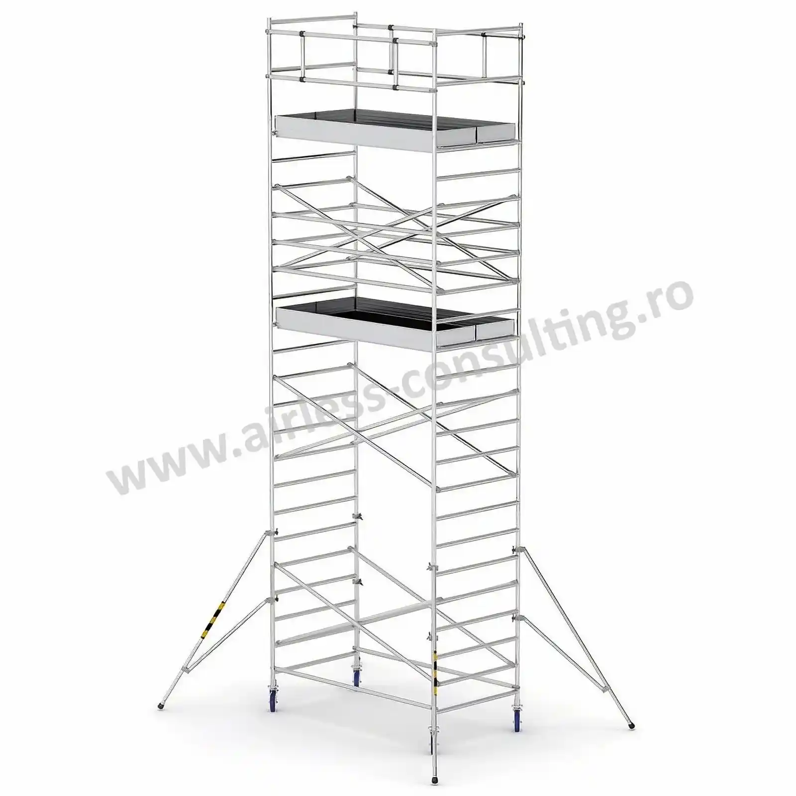 Scari profesionale - Schela mobila profesionala, aluminiu, ProTUBE L8, Bisonte, inaltime 8.3 m