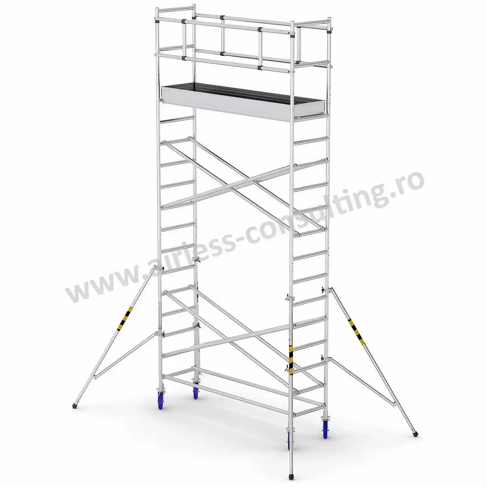 Scari profesionale - Schela mobila profesionala, aluminiu, ProTUBE S6, Bisonte, inaltime 6.2 m