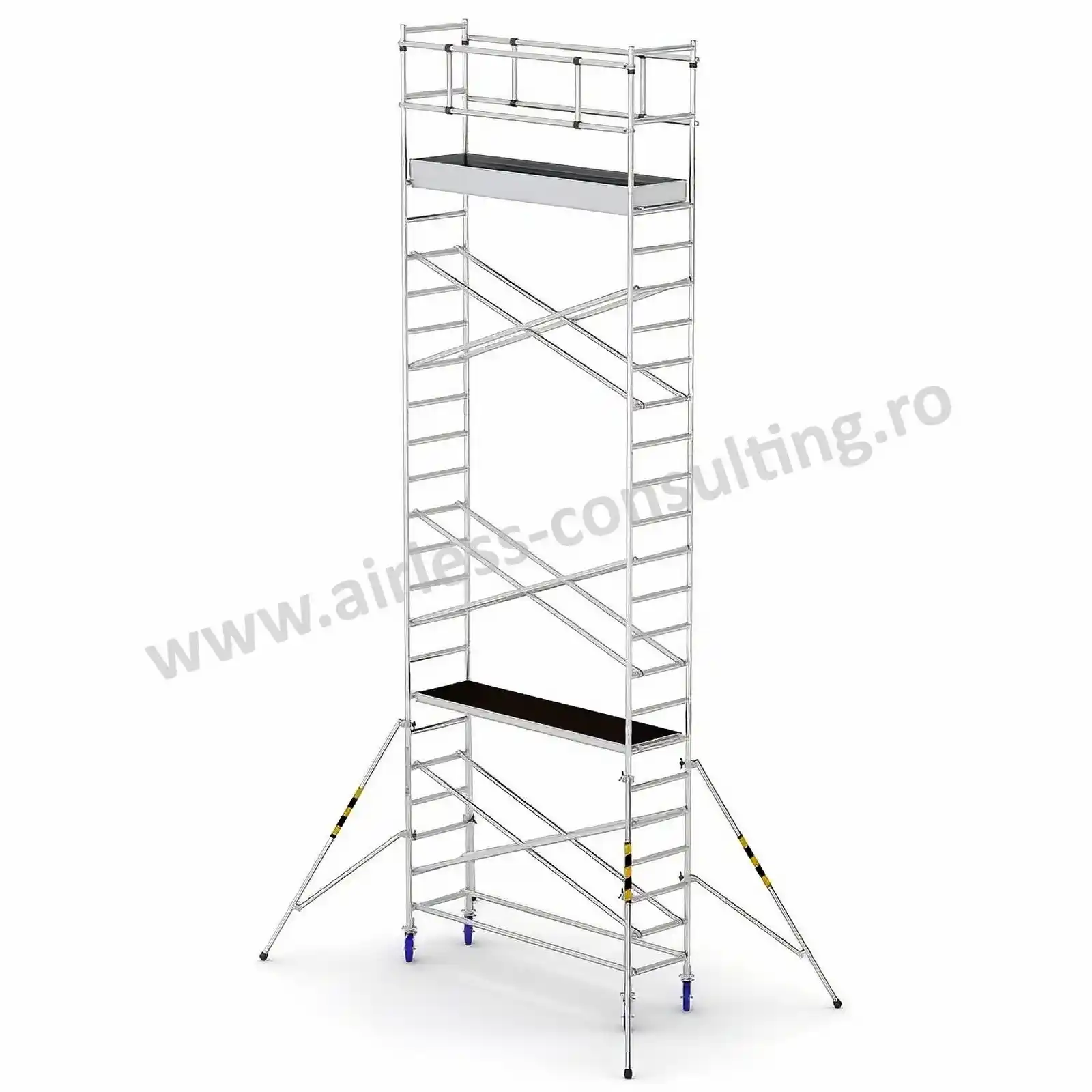 Scari profesionale - Schela mobila profesionala, aluminiu, ProTUBE S8, Bisonte, inaltime 8.3 m