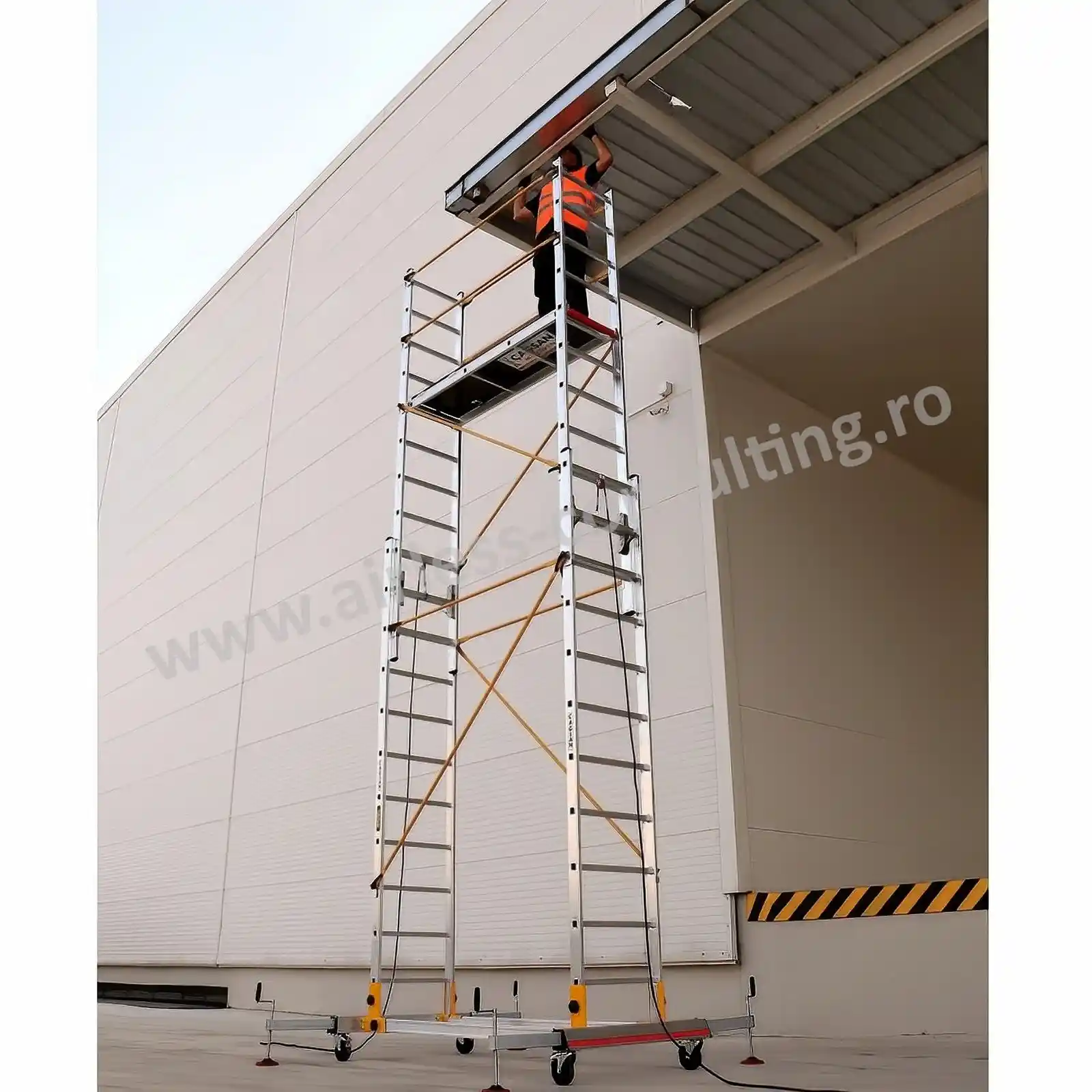 Schela mobila profesionala, aluminiu, TeleSafe 008XL, Bisonte, inaltime 8 m [1]